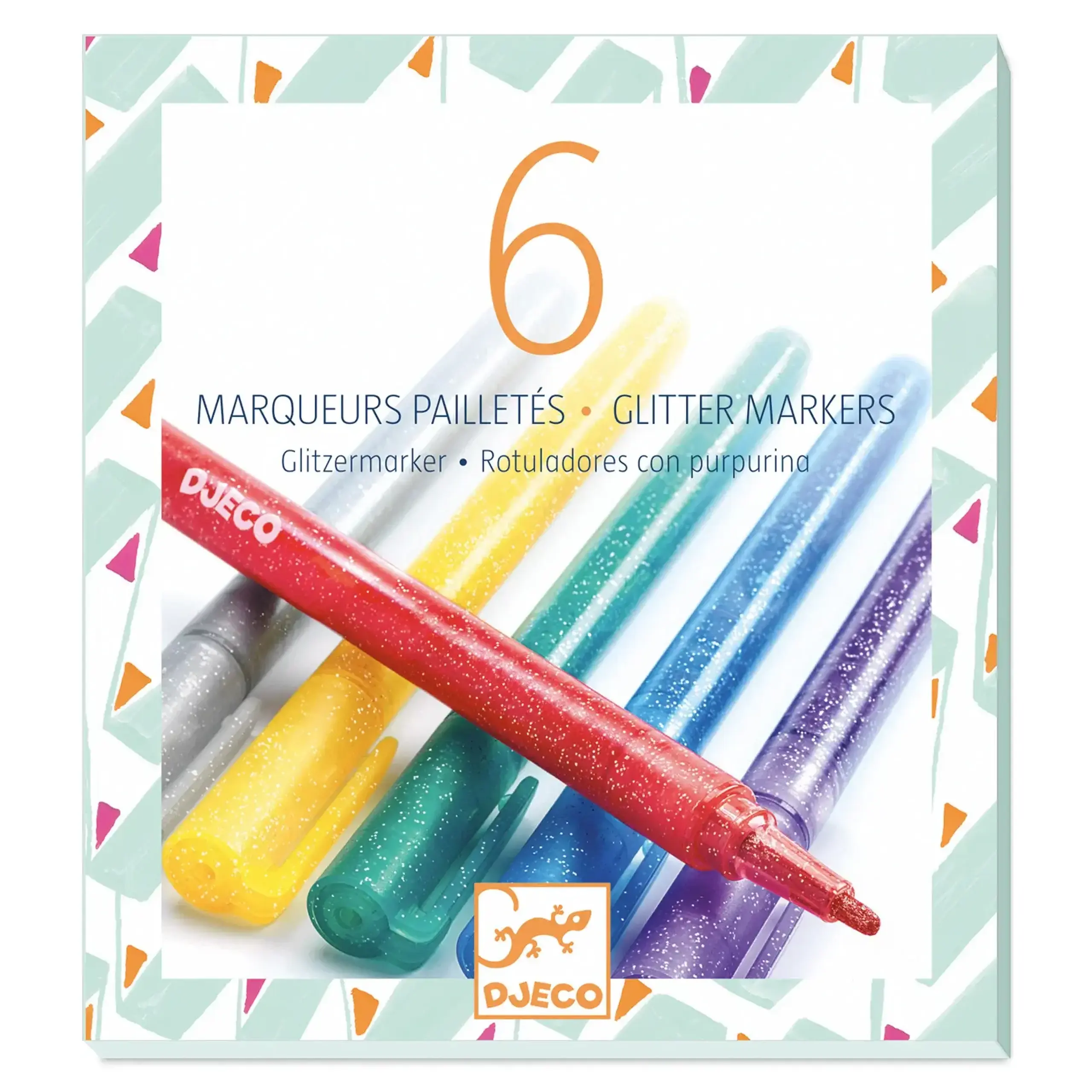 Set 6 markere cu sclipici — Djeco
