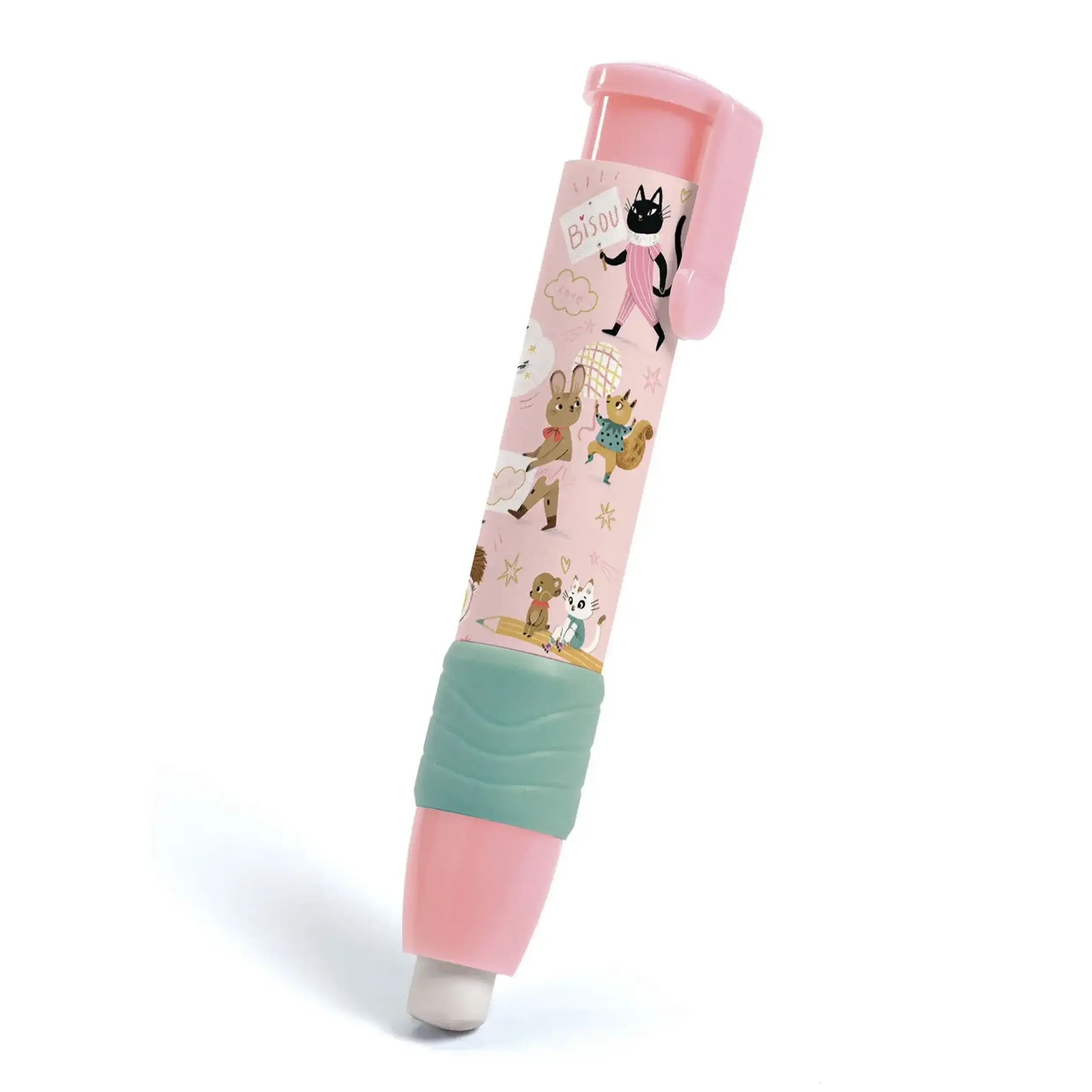 Radieră tip pix Lucille cu clips — Djeco