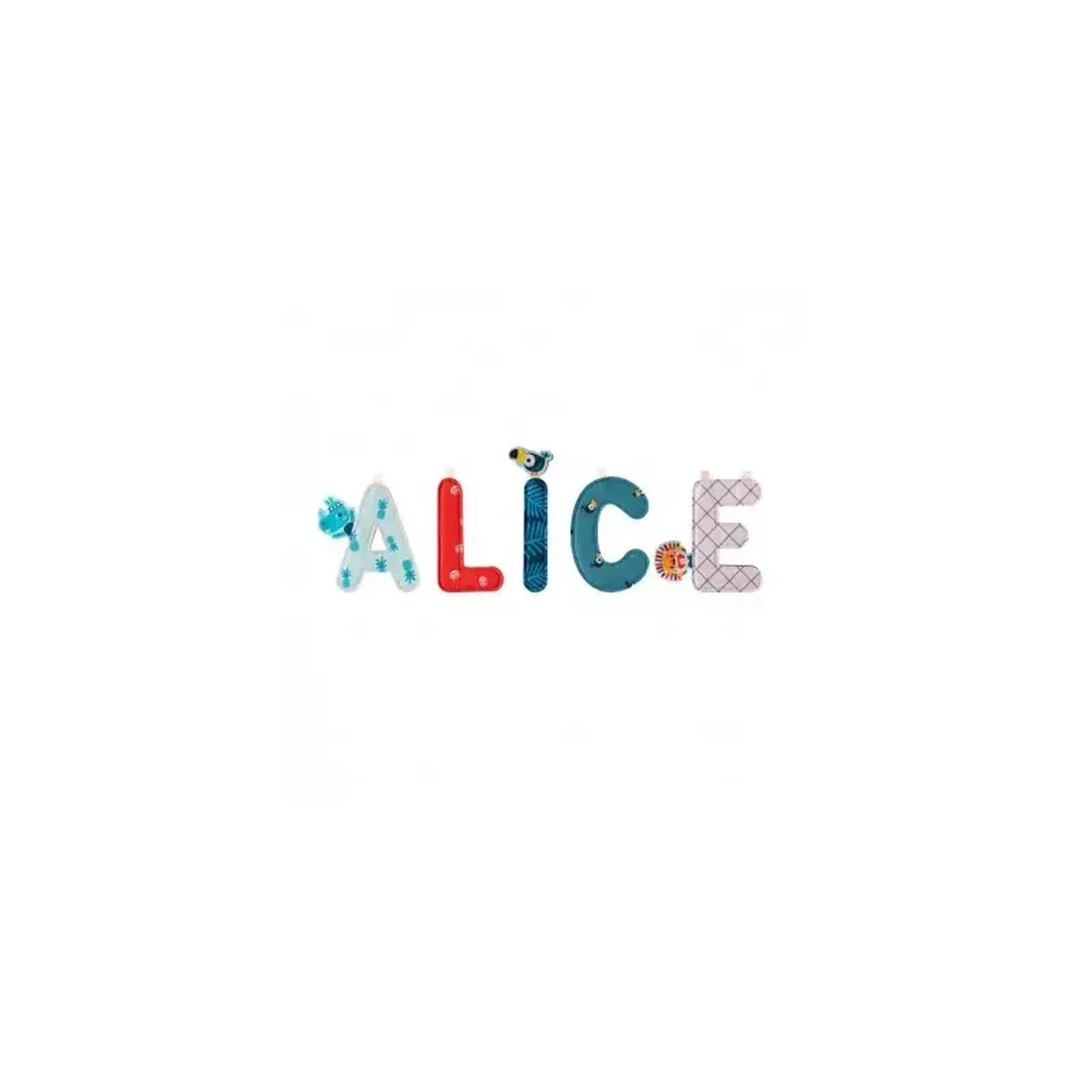 Literă decorativă E cu Jack leul — Lilliputiens
