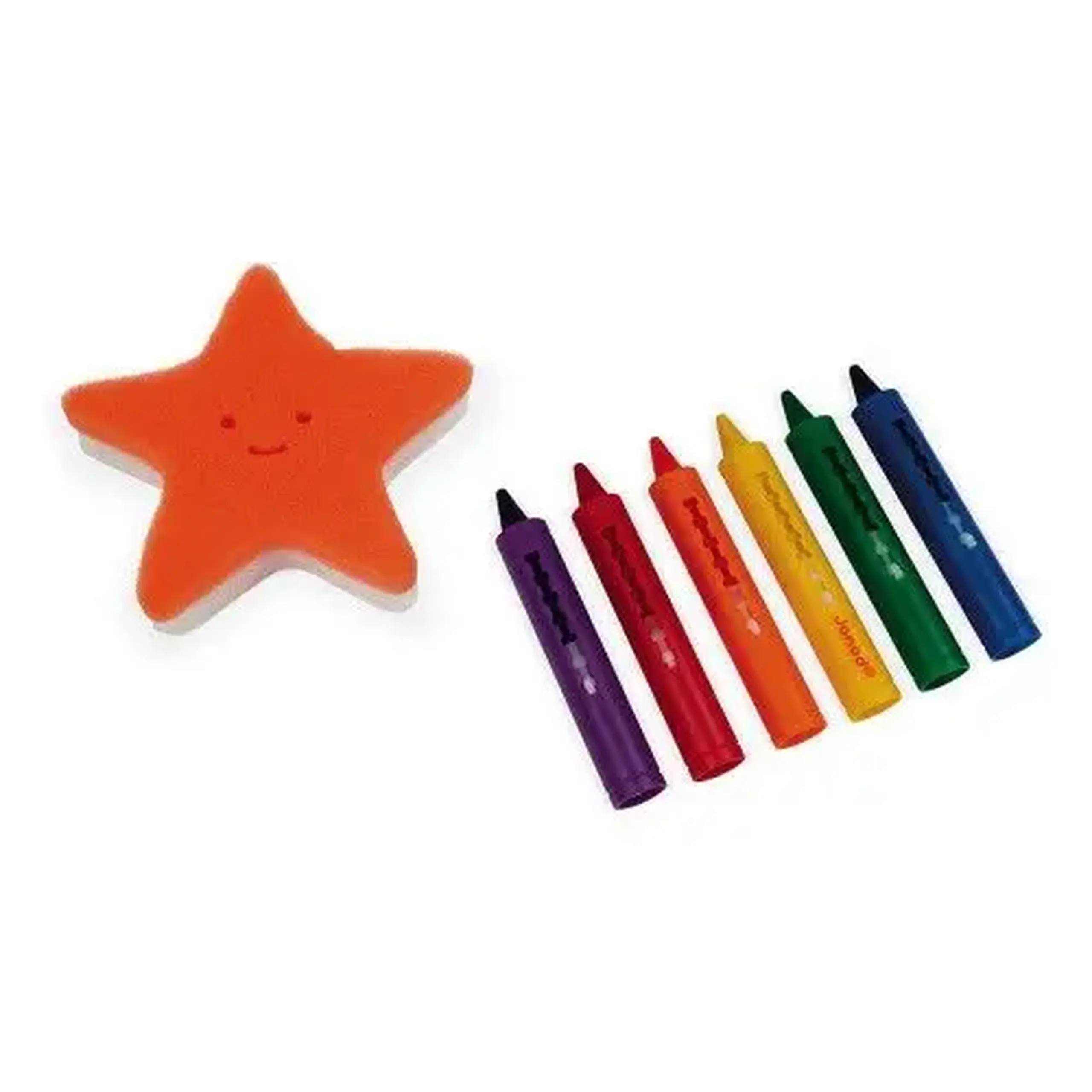 Set de colorat în baie, 6 creioane și burete — Janod