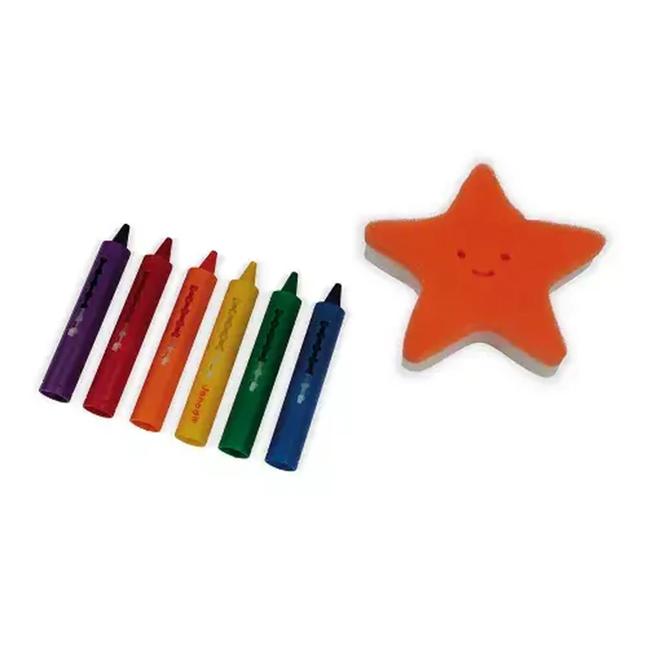 Set de colorat în baie, 6 creioane și burete — Janod