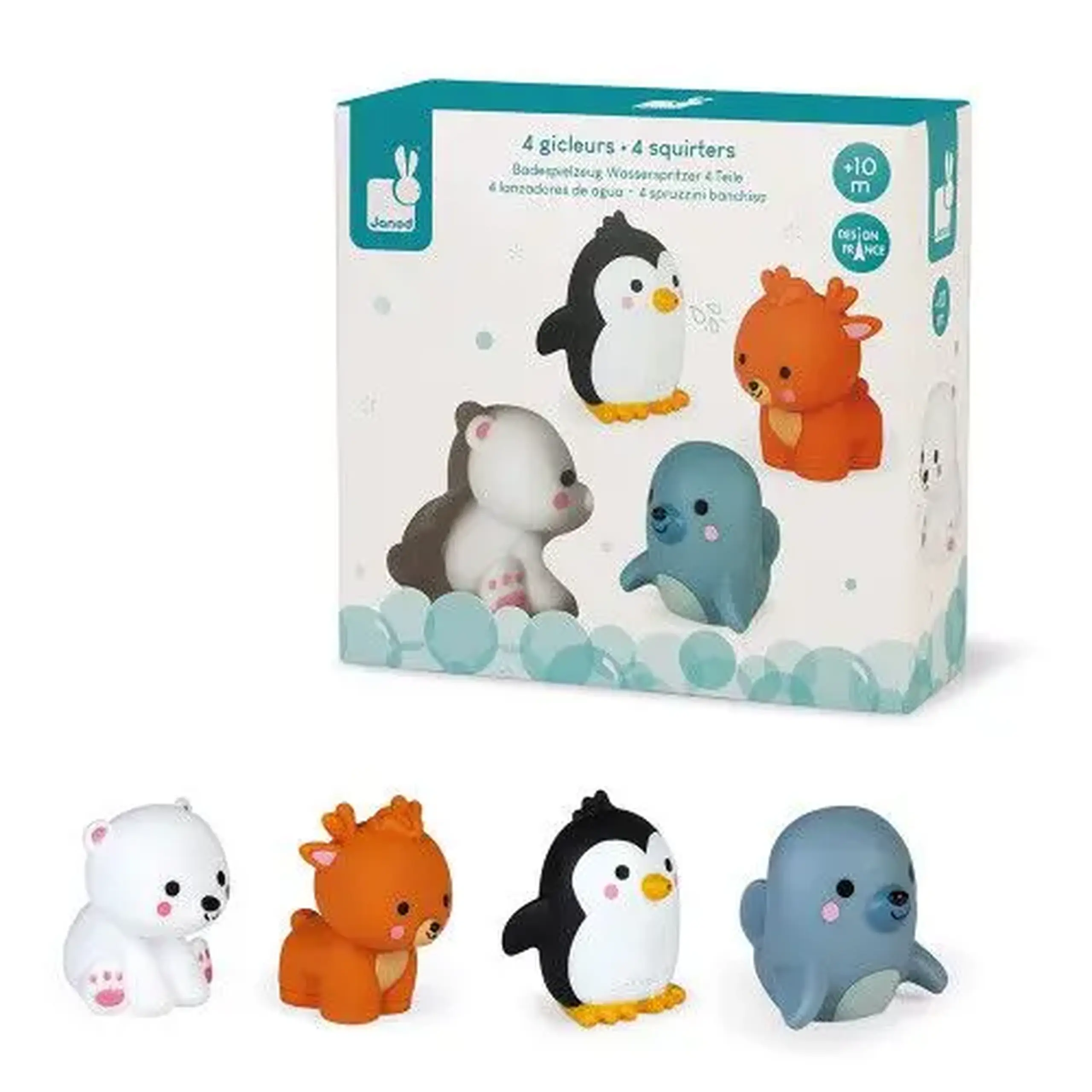 Set de 4 jucării de baie Animale polare — Janod