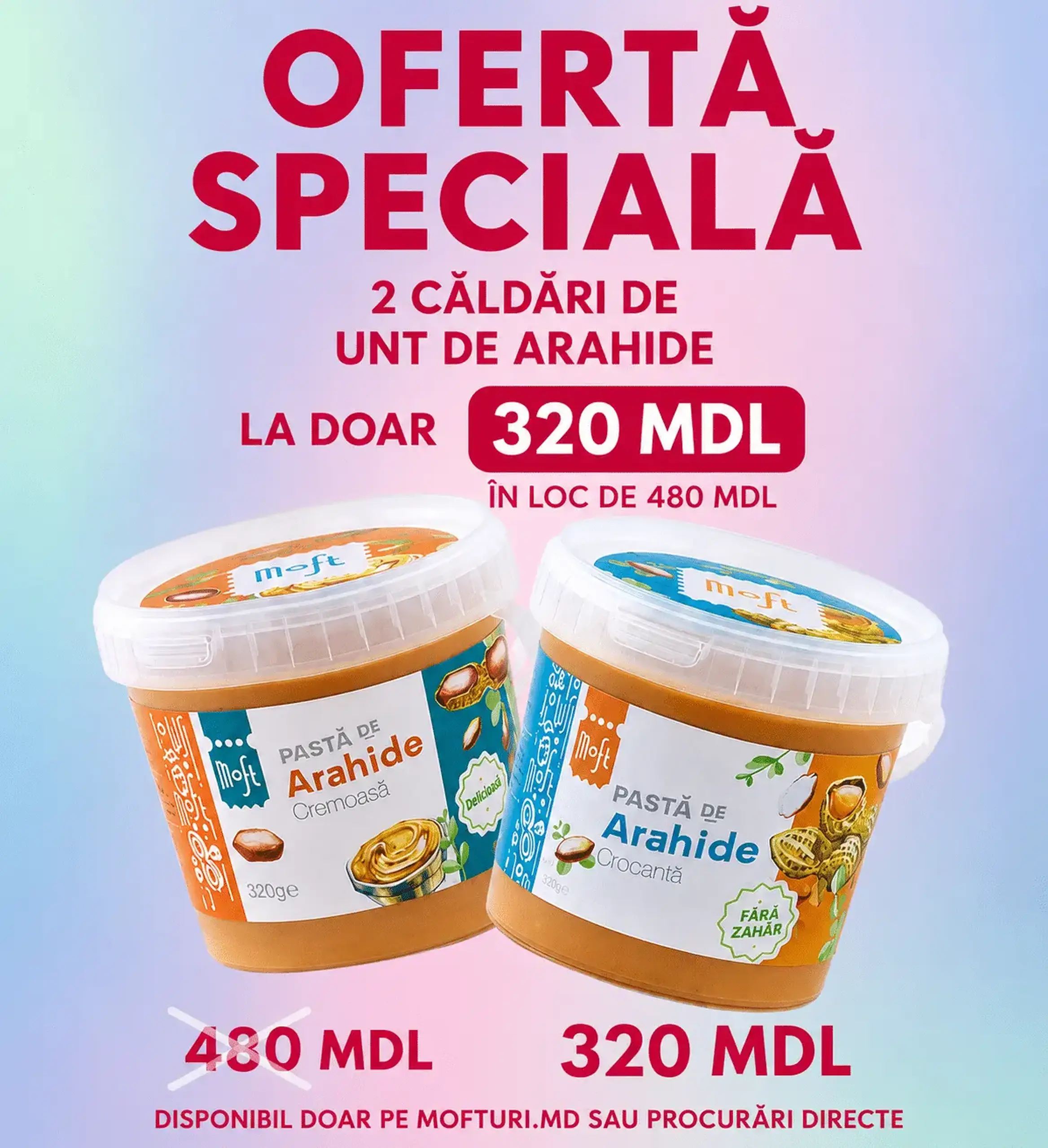 Ofertă specială: 2 căldări de unt de arahide de 1Kg
