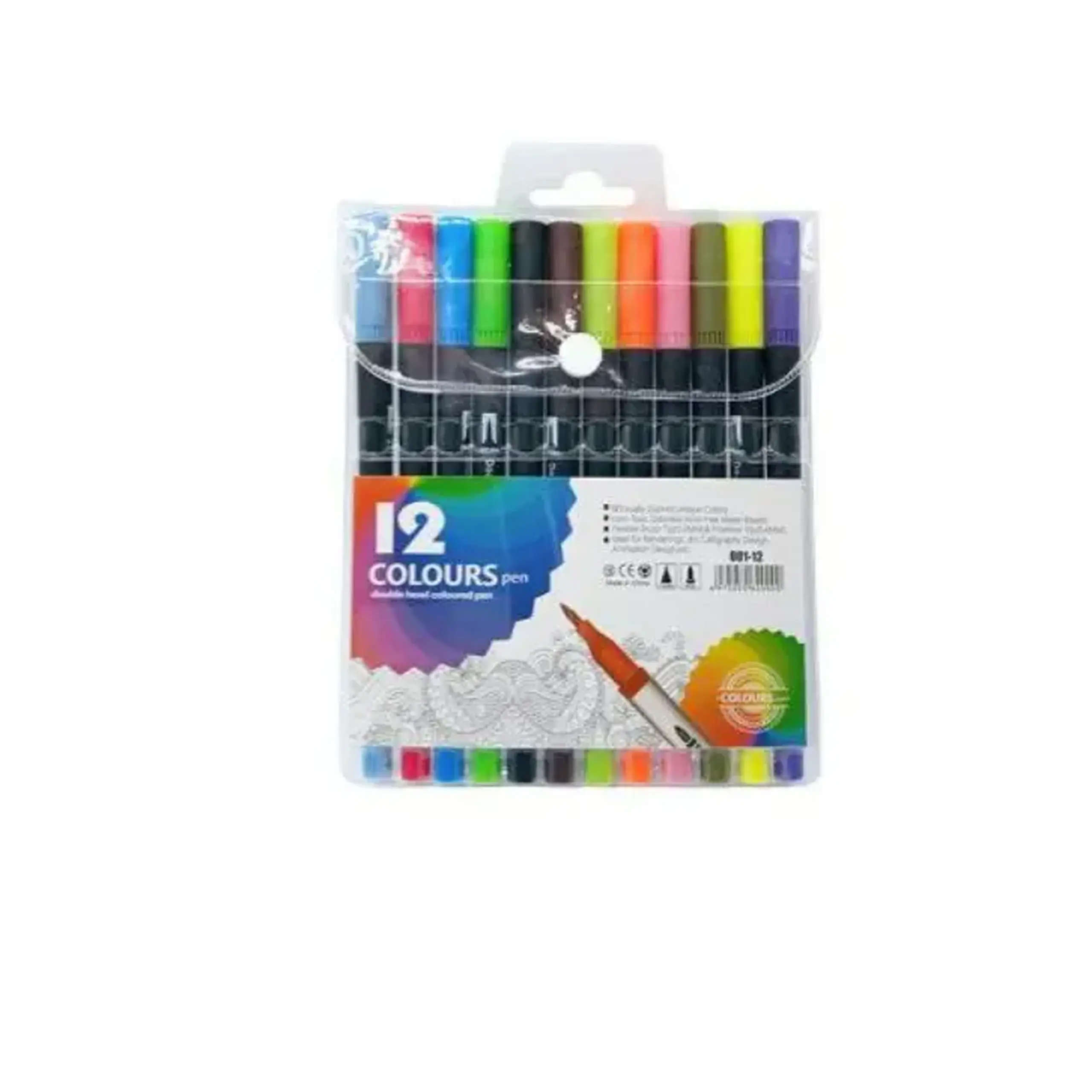 Liner fine+Brush 12 culori ML14-13(0.4mm-1-2mm)