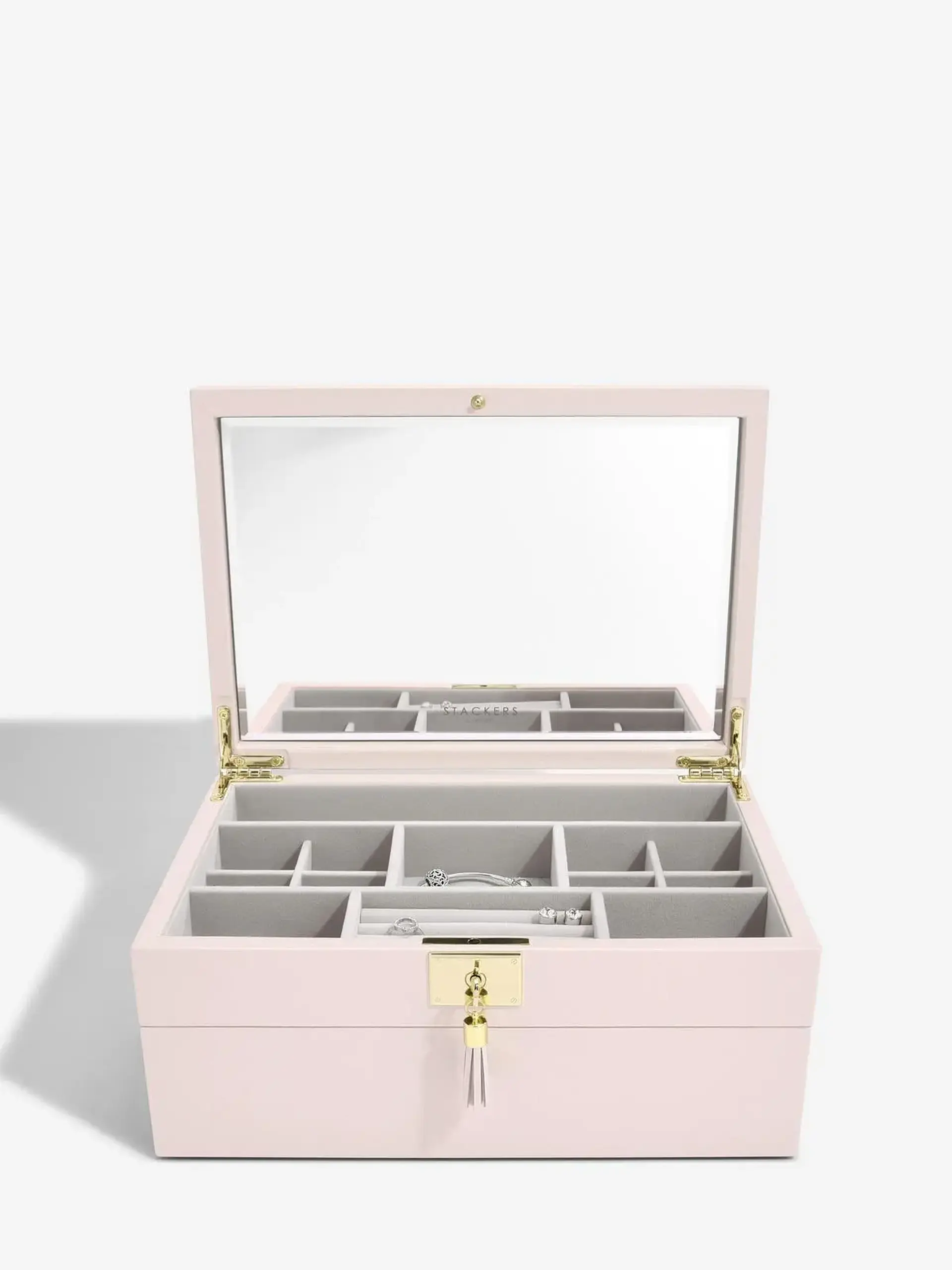 Cutie pentru bijuterie cu 2 nivele roz