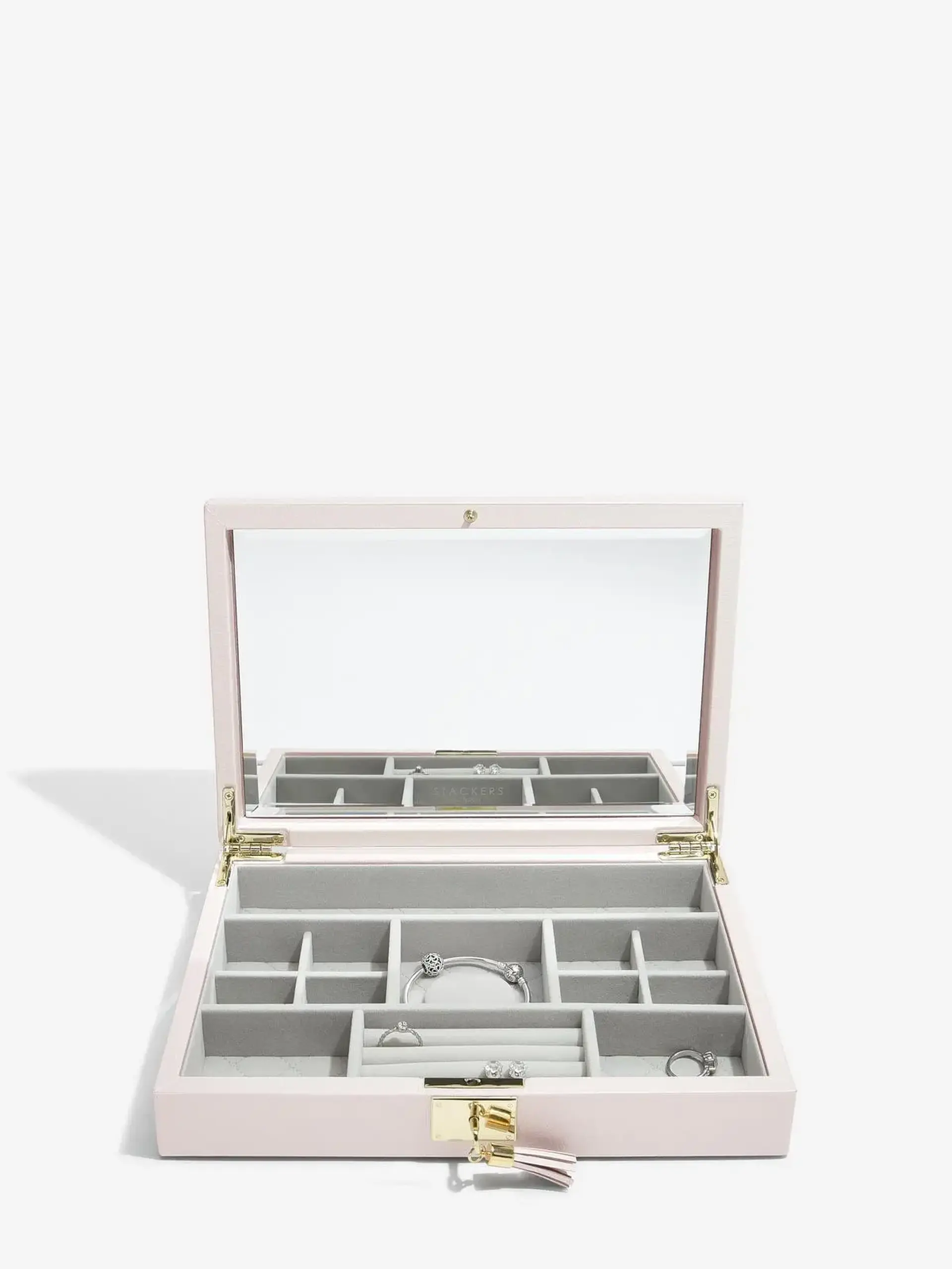 Cutie pentru bijuterie cu 2 nivele roz