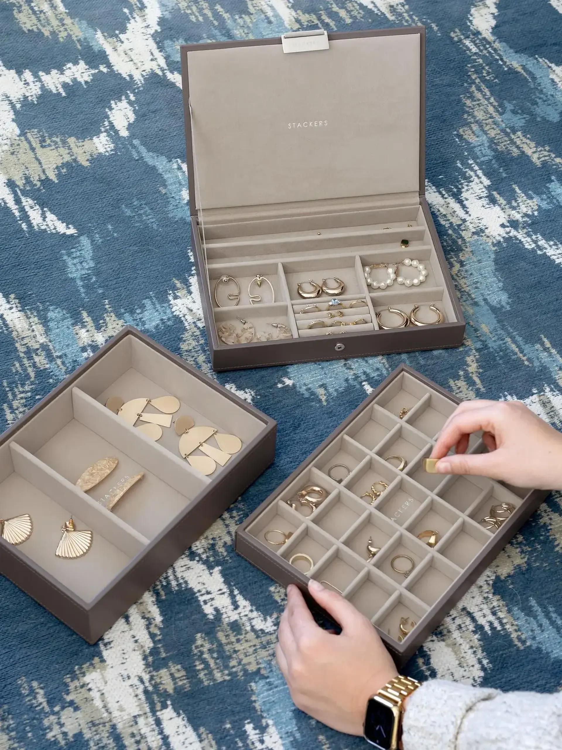 Set 3 cutii pentru bijuterii