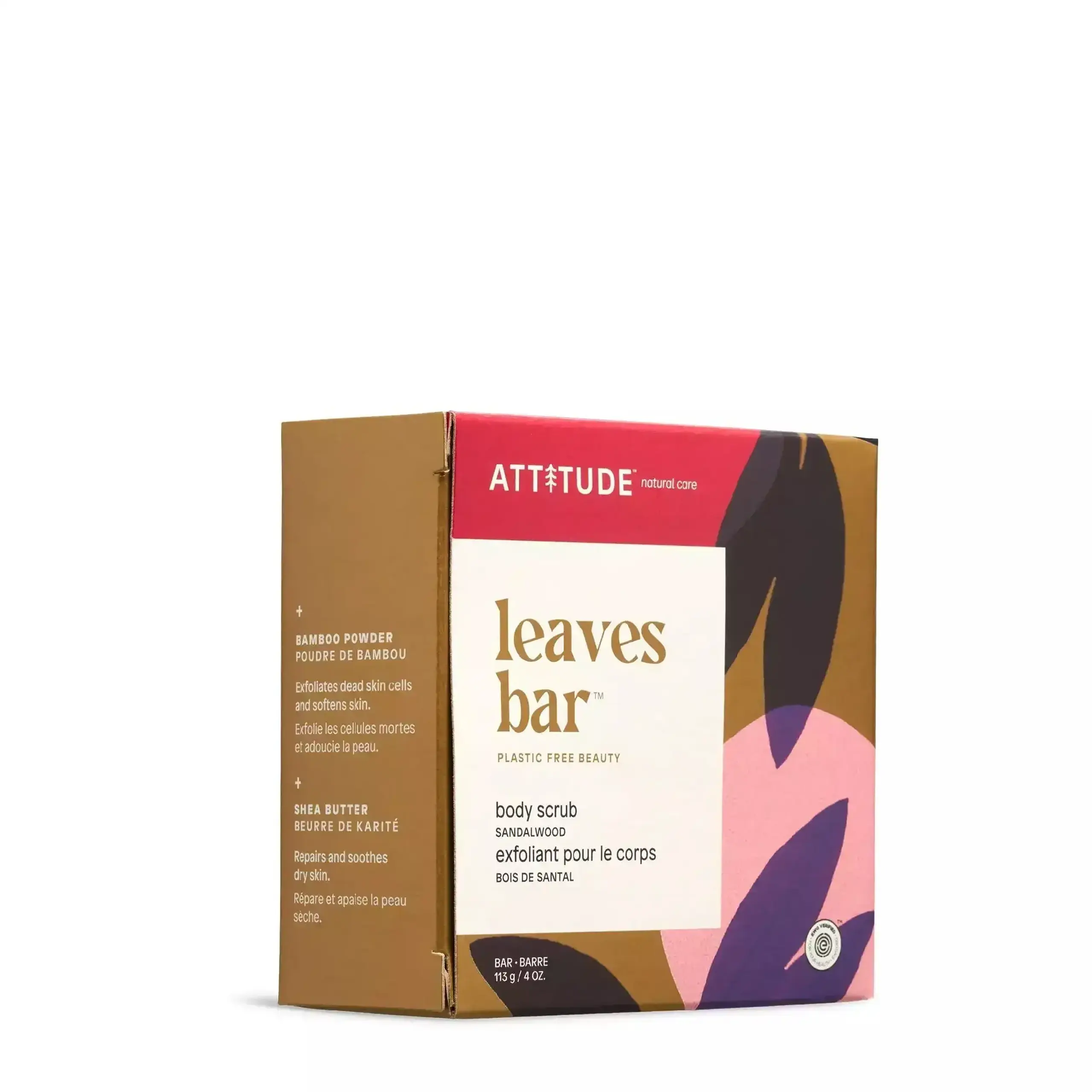 Scrub solid pentru corp Sandalwood, 113 g — ATTITUDE - Implicit