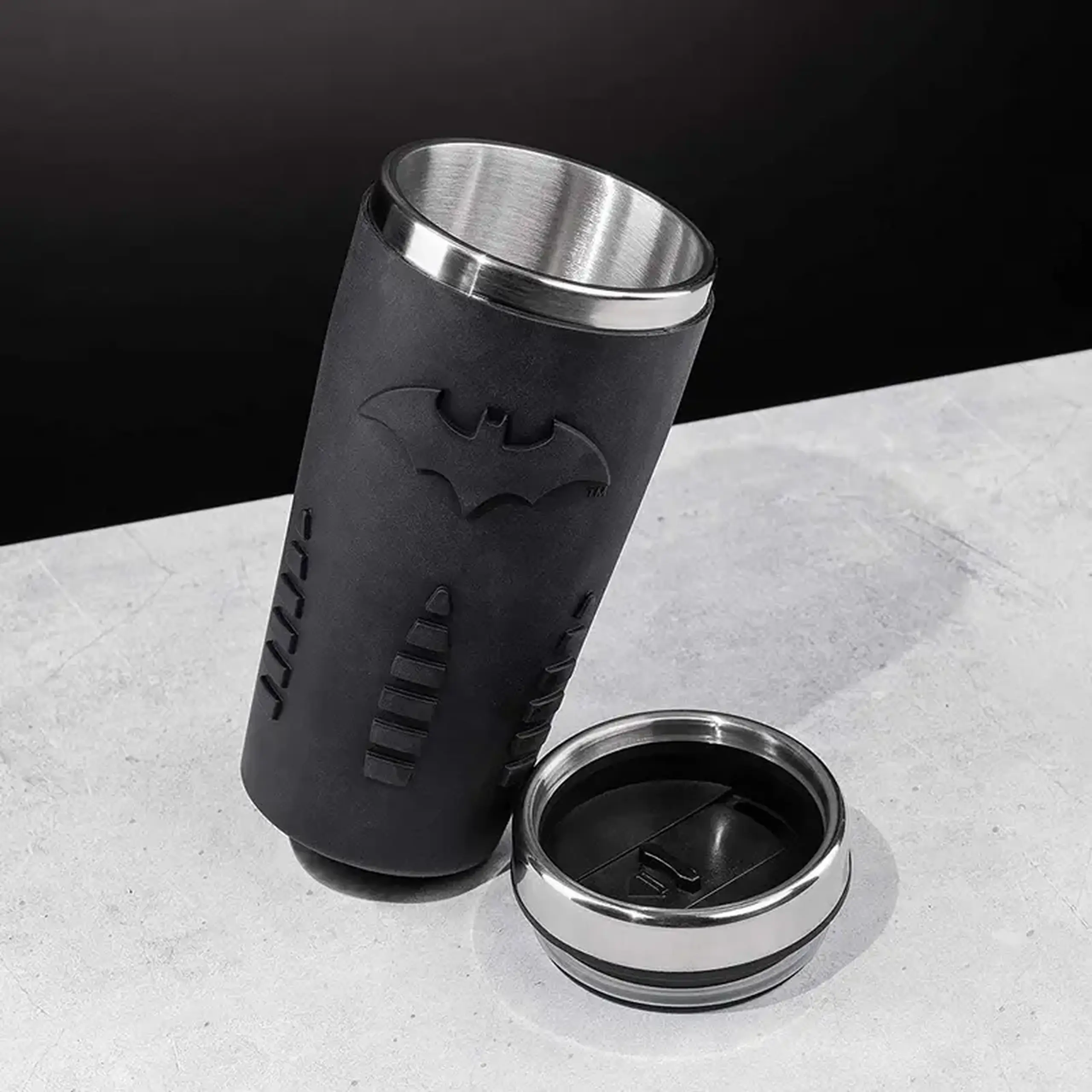 Cană termos Paladone DC Batman V2, 0,45L, Negru