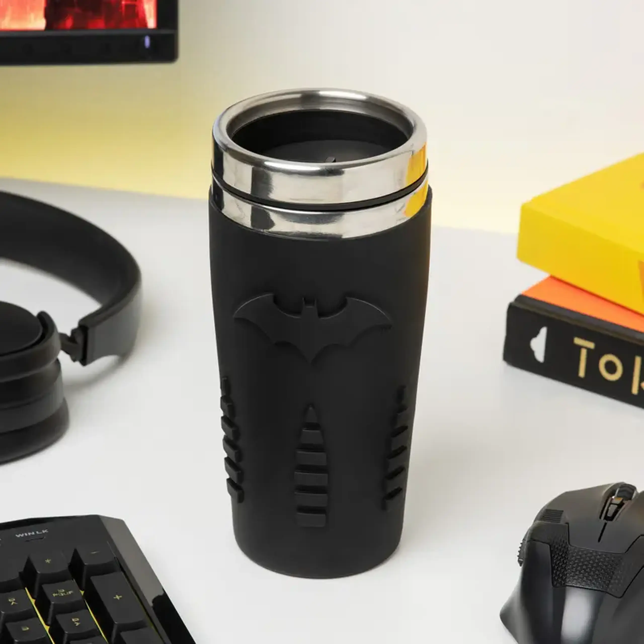 Cană termos Paladone DC Batman V2, 0,45L, Negru