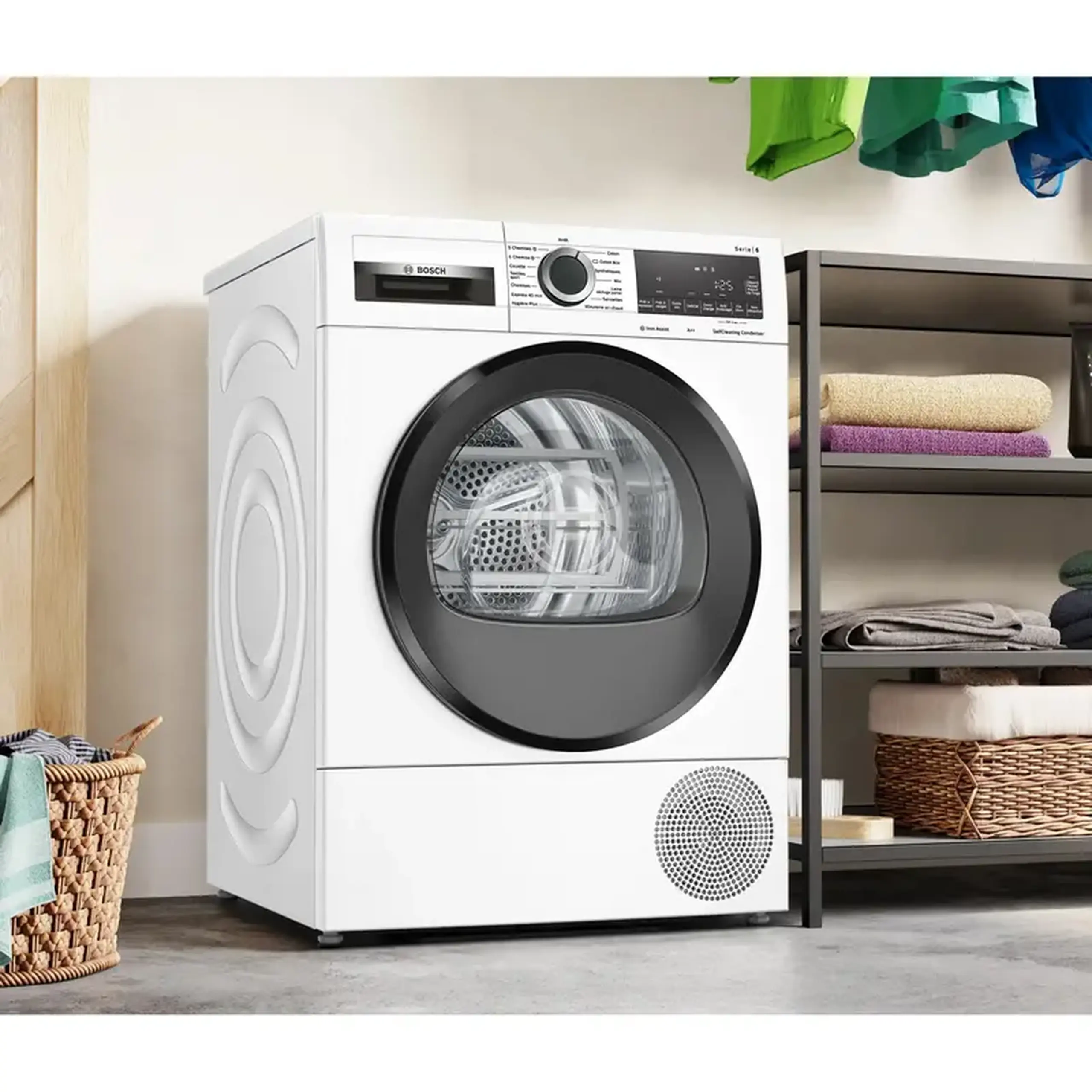 Uscător de rufe Bosch WQG245A0FR, 9kg, Alb
