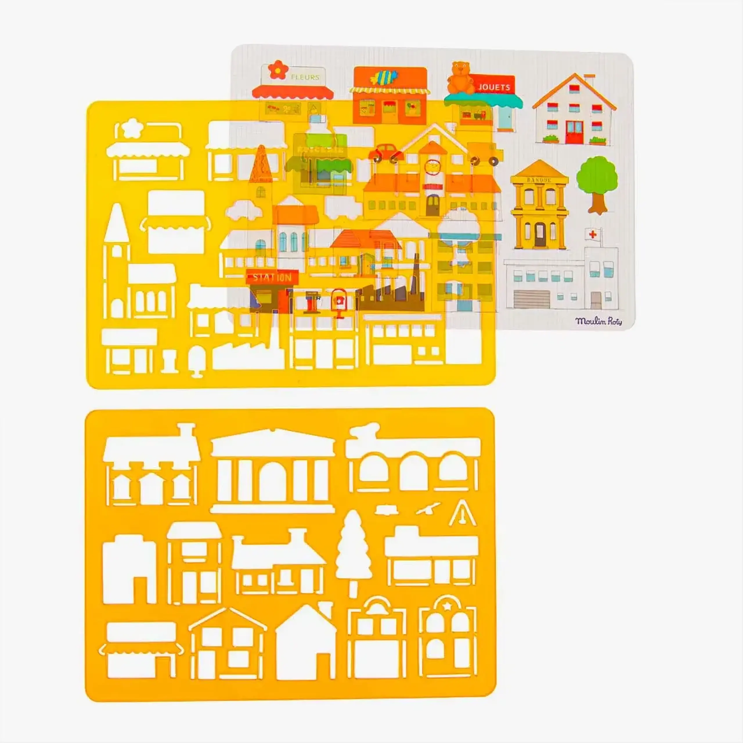 Set de 2 șabloane pentru desen — Moulin Roty - Oraș