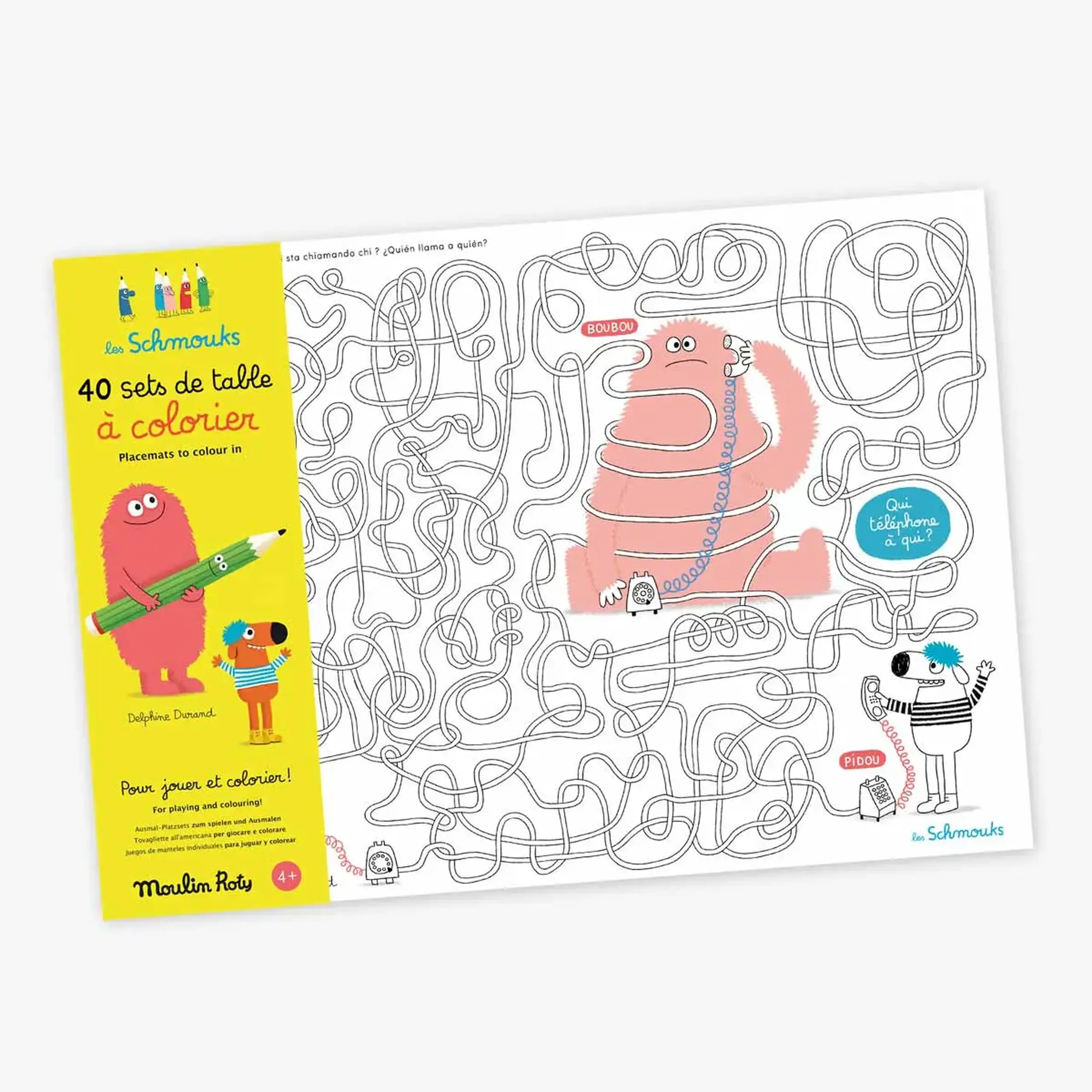 Set cu 40 de suporturi de masă pentru colorat, Les Schmouks — Moulin Roty