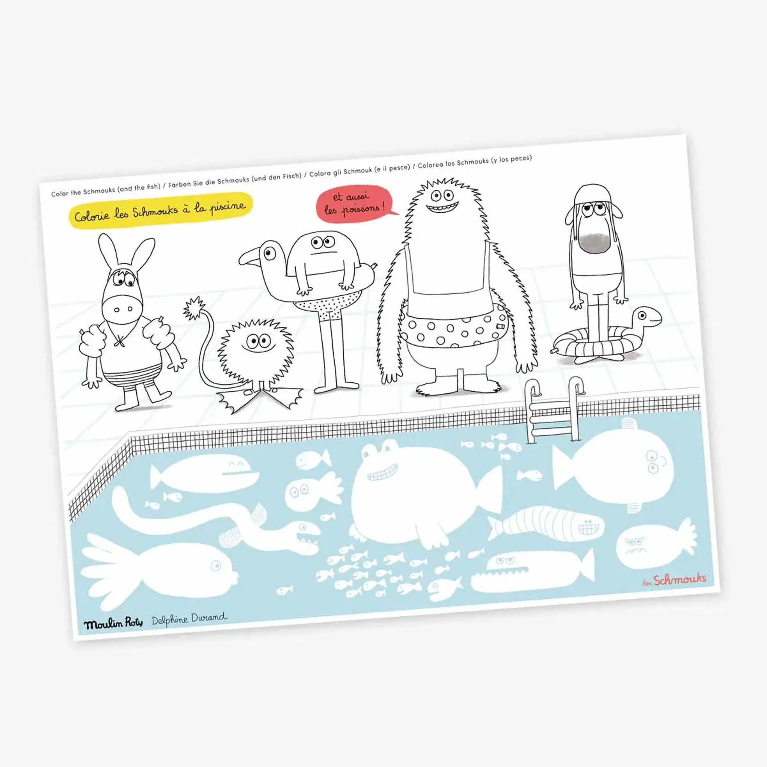 Set cu 40 de suporturi de masă pentru colorat, Les Schmouks — Moulin Roty