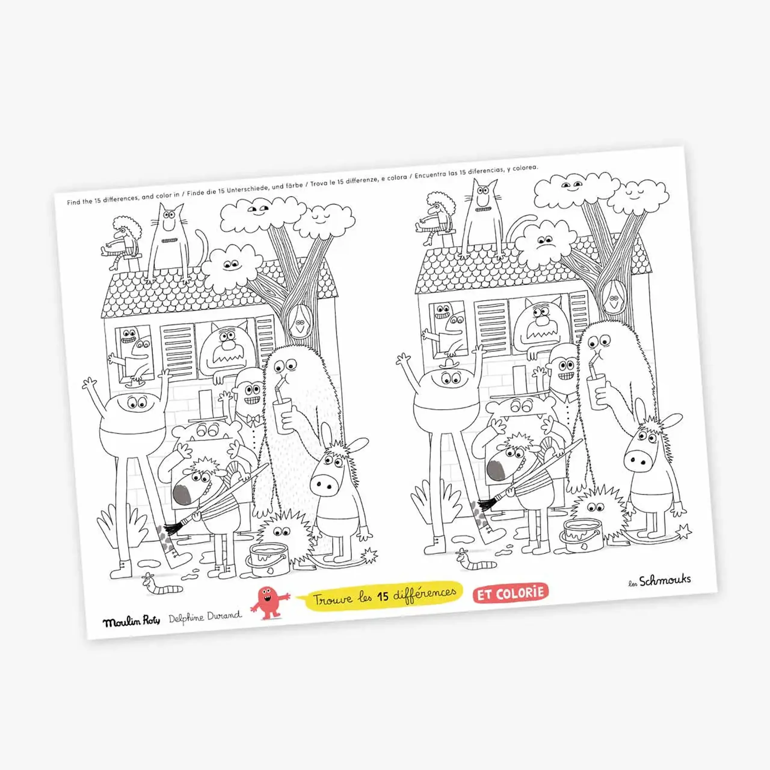 Set cu 40 de suporturi de masă pentru colorat, Les Schmouks — Moulin Roty