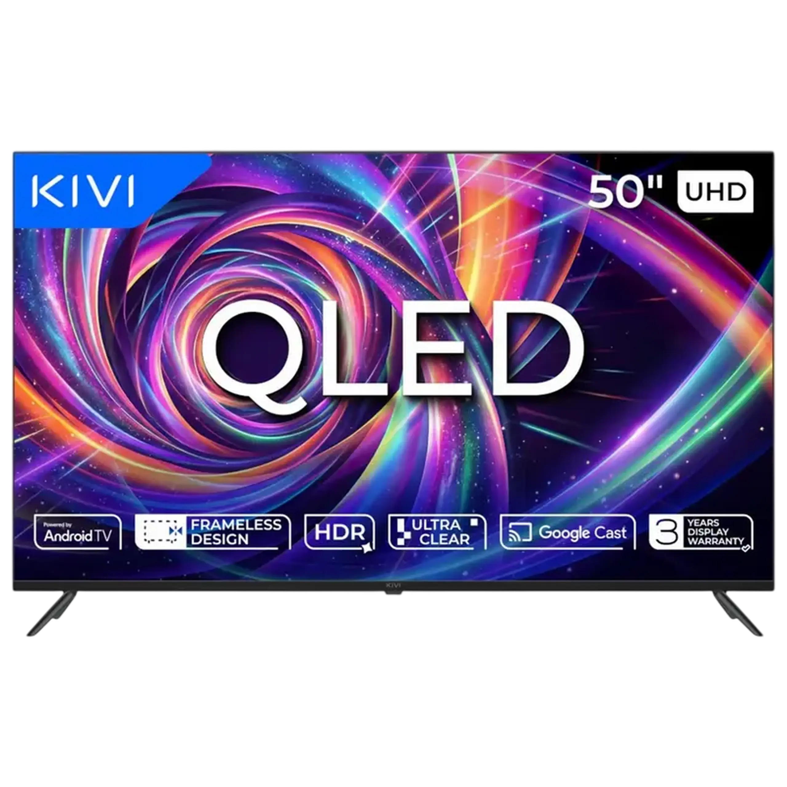 50" LED SMART TV KIVI 50U7000MB, QLED, 4K UHD, Android TV, negru