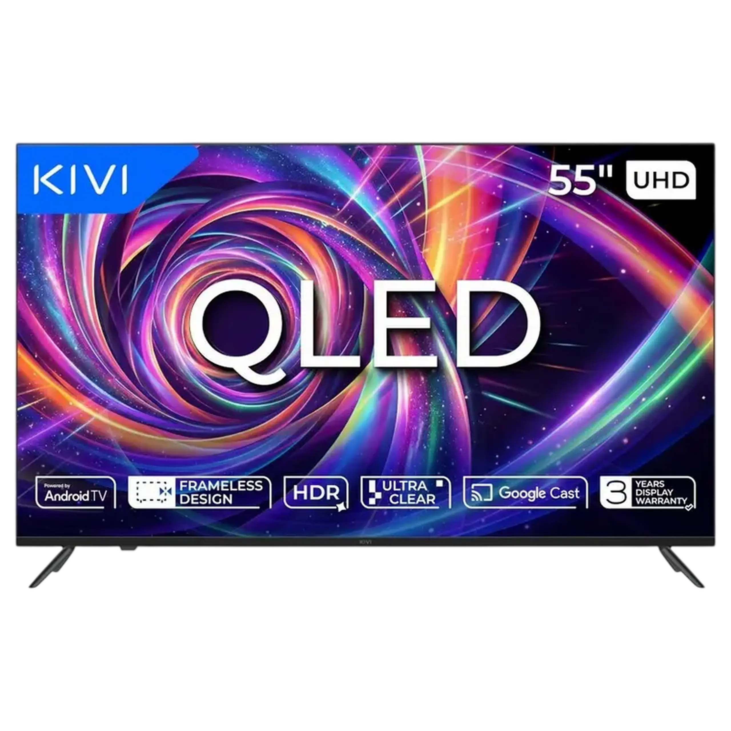 55" QLED SMART TV KIVI 55U7000MB, 3840x2160 4K UHD, Android TV, Negru