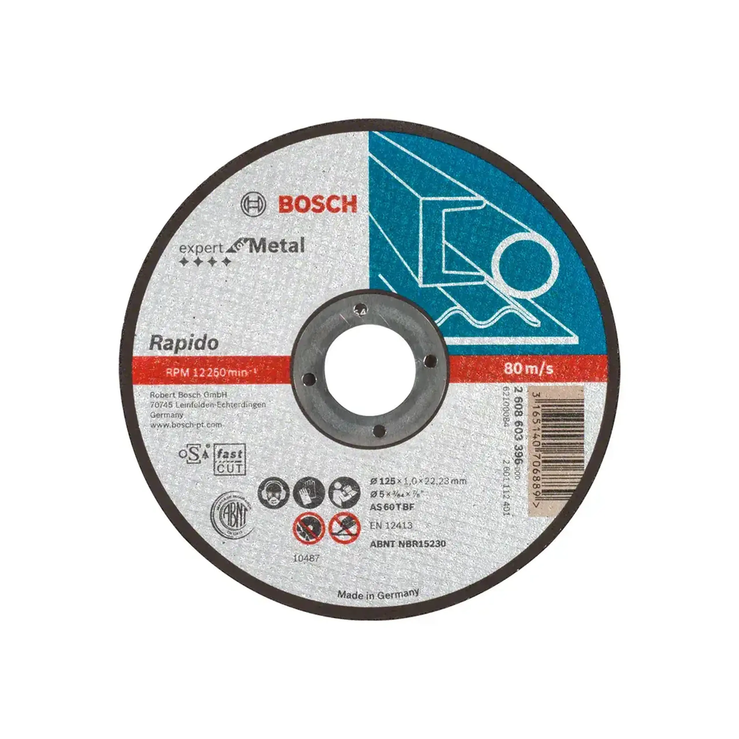 Disc de tăiere metal RAPIDO 125 * 22.23 mm Bosch