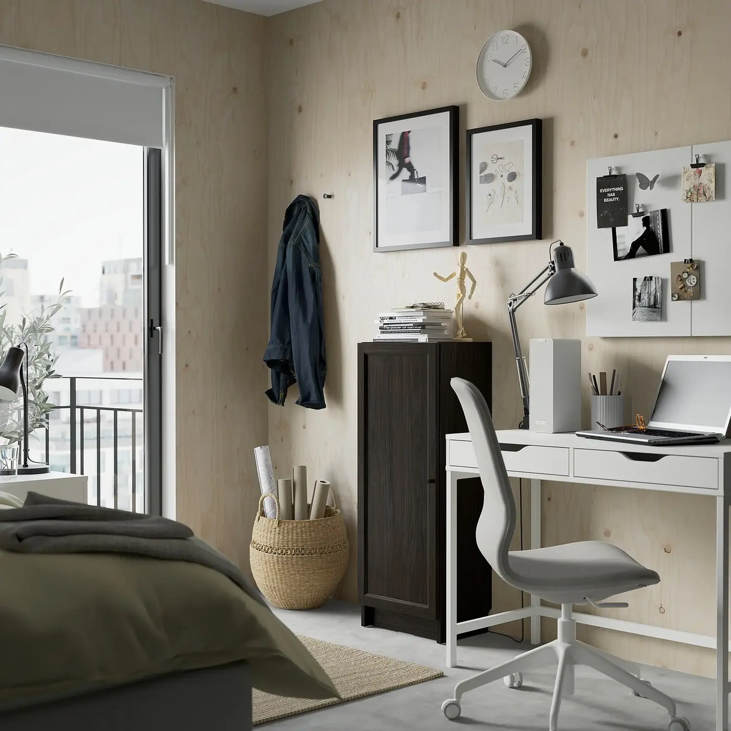 IKEA OXBERG Usa, maro-i aspect stejar, 40x97 cm