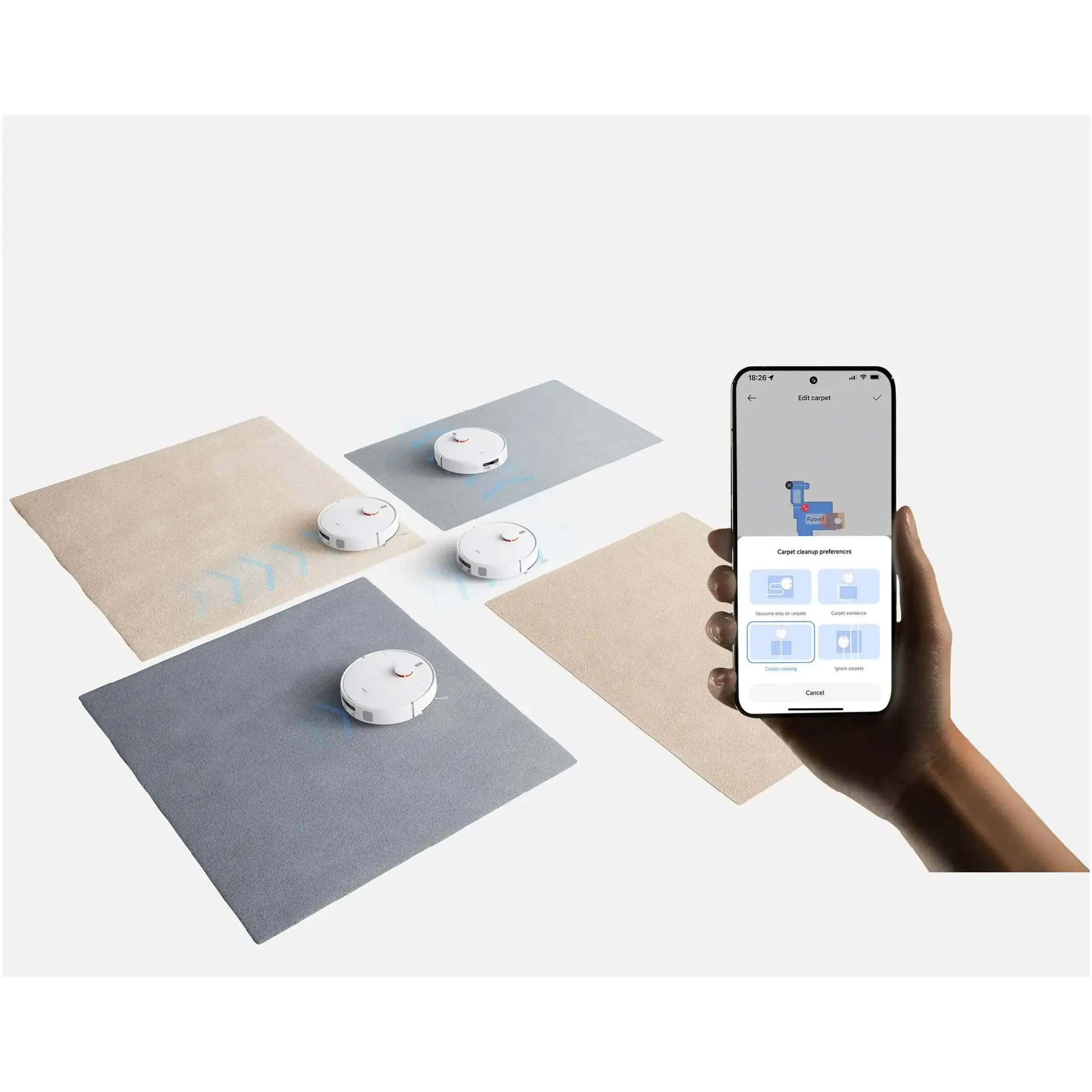 Robot de aspirare Xiaomi H40 BHR07XBEU, 10000Pa, 5200mAh, aspirare&spalare simultana, autonomie pana la 180 de minute, capacitate recipient praf 350 ml si sac de colectare de 4L in statia de golire automata, sistem de navigatie LDS, alb