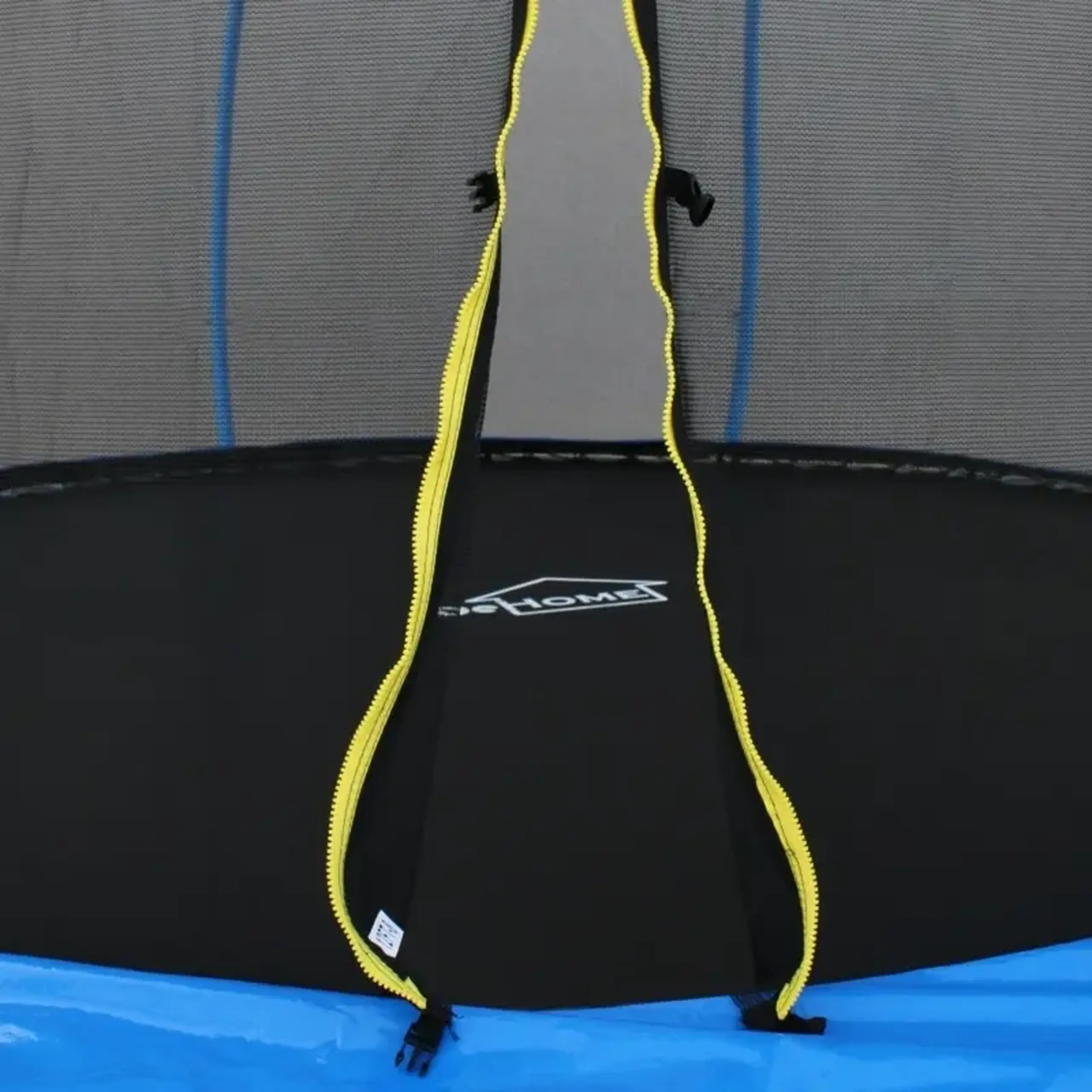 Trambulina DeHome Jumper 3008, diametru 244 cm (8 FT), plasa de siguranta, scara inclusa, stalpi curbati tip pampkin, plasa rezistenta UV, structura metal