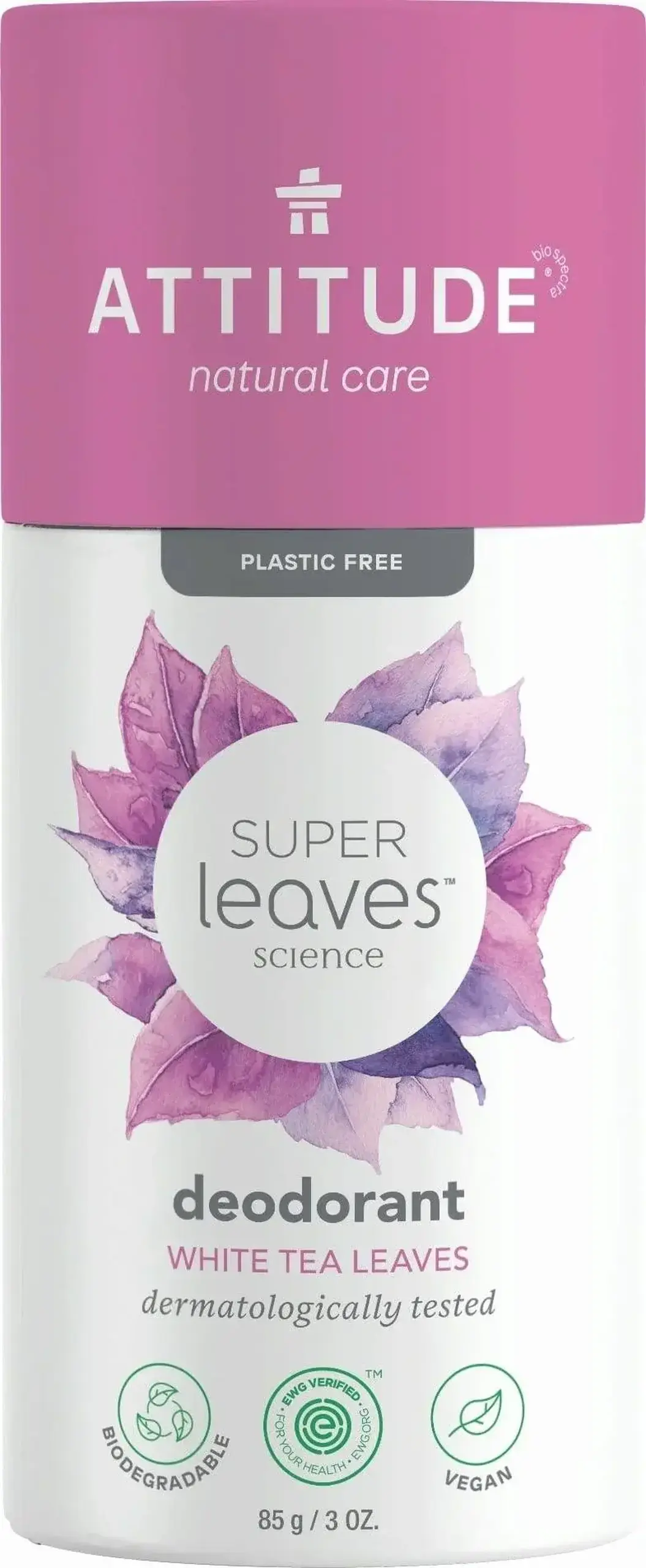 Deodorant Super Leaves cu ceai alb, 85 g — Attitude