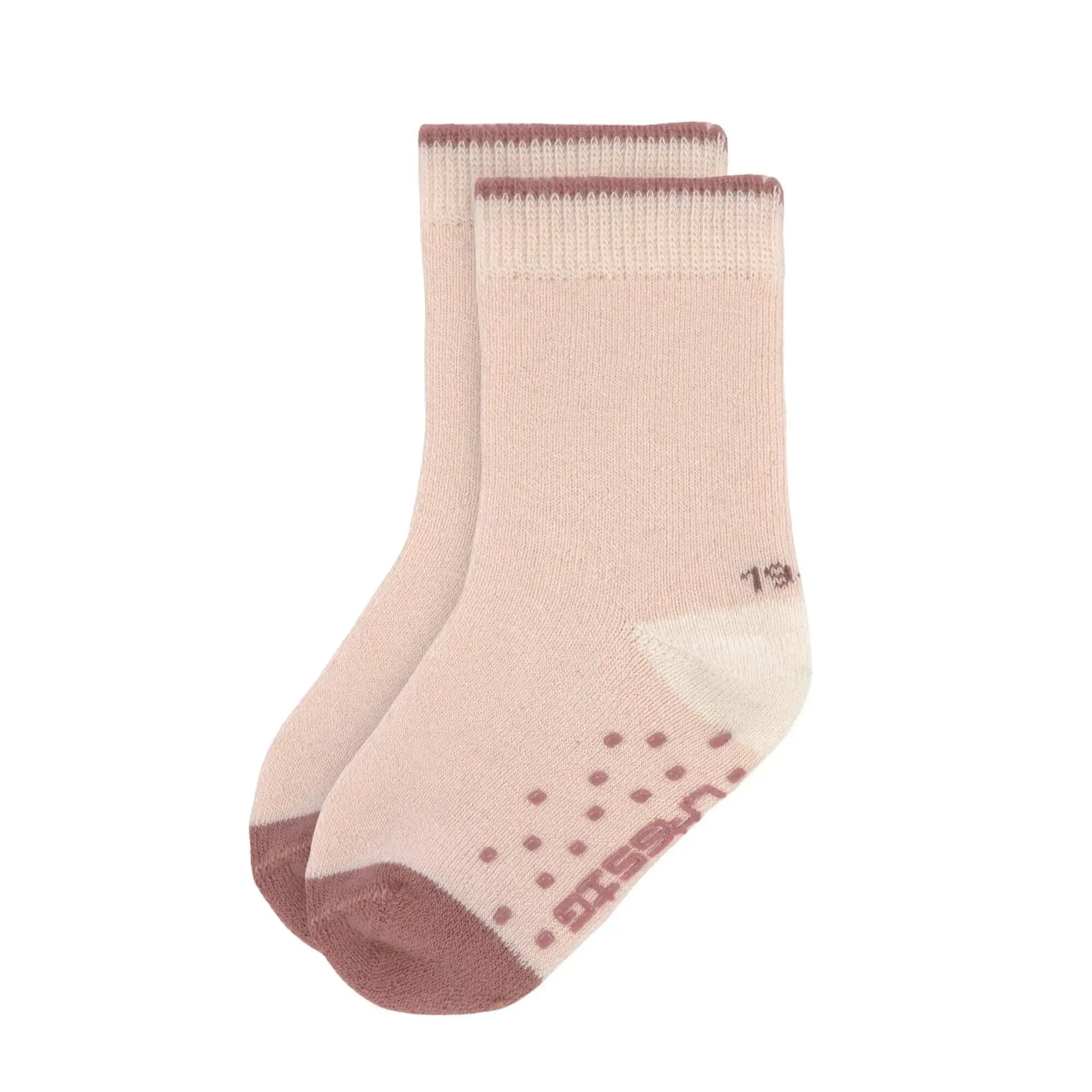 Șosete antiderapante GOTS, 2 perechi, Offwhite/Powder Pink, 19–22 — Lässig