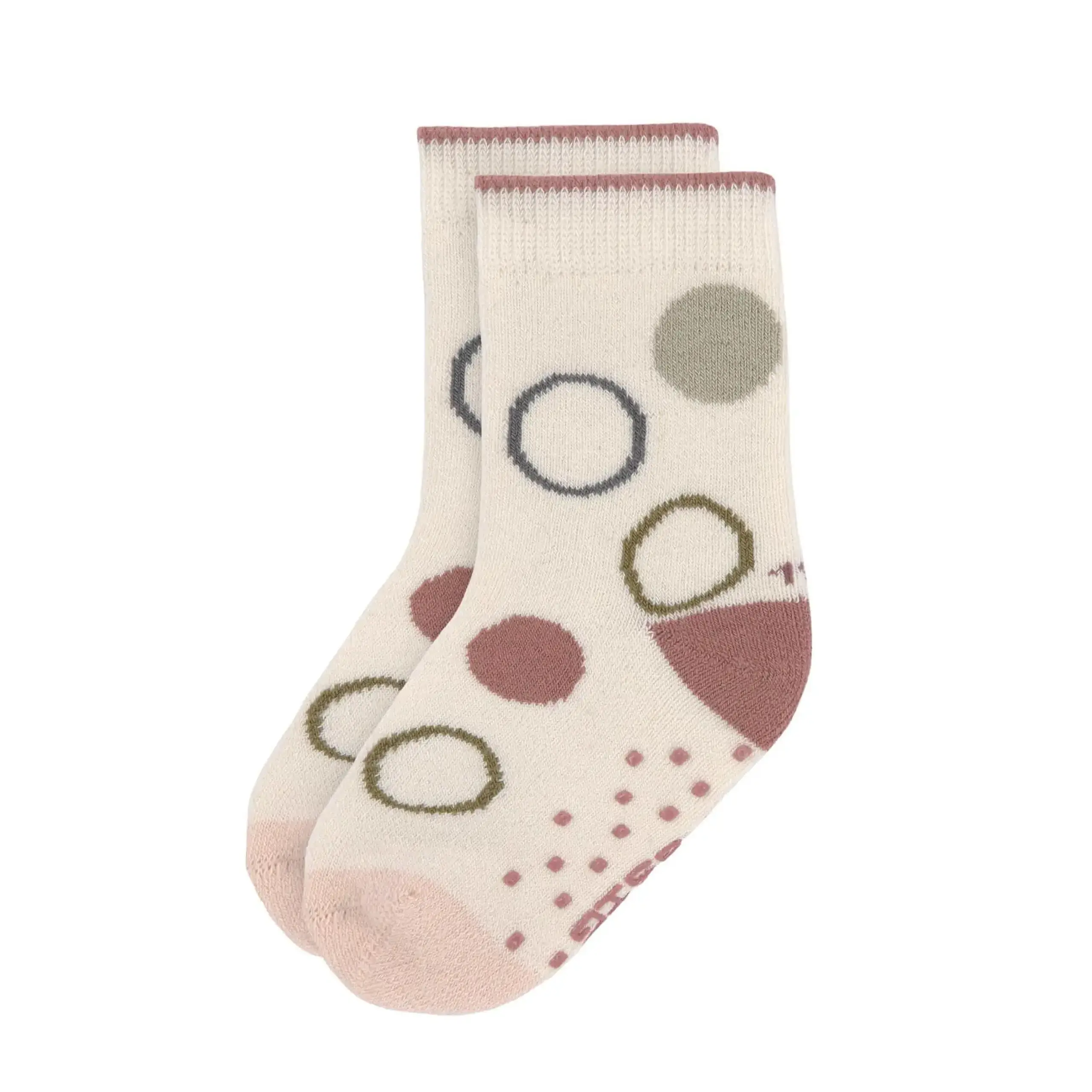 Șosete antiderapante GOTS, 2 perechi, Offwhite/Powder Pink, 19–22 — Lässig