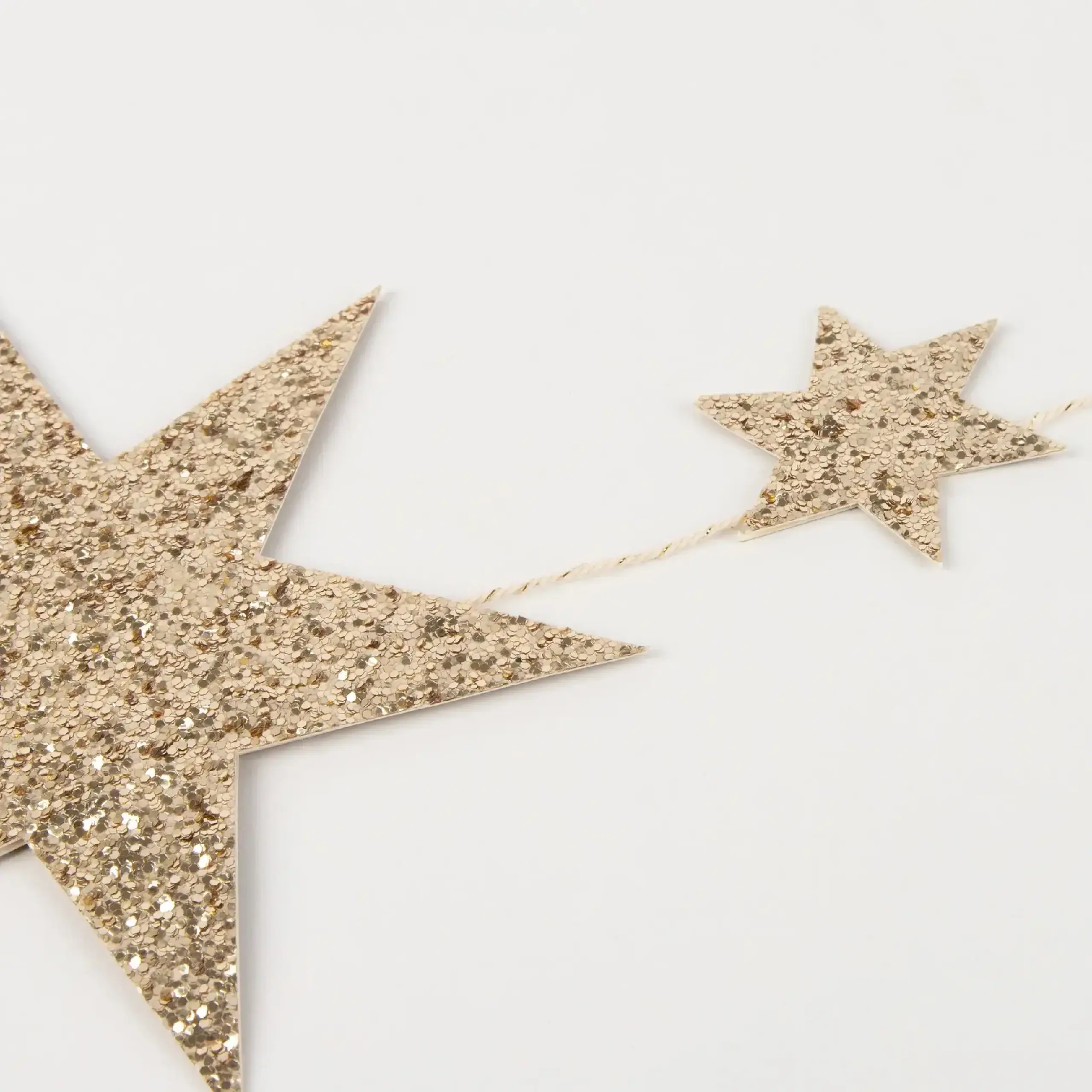 Ghirlandă Glitter Stars cu stele aurii, 1,83 m — Meri Meri - Implicit