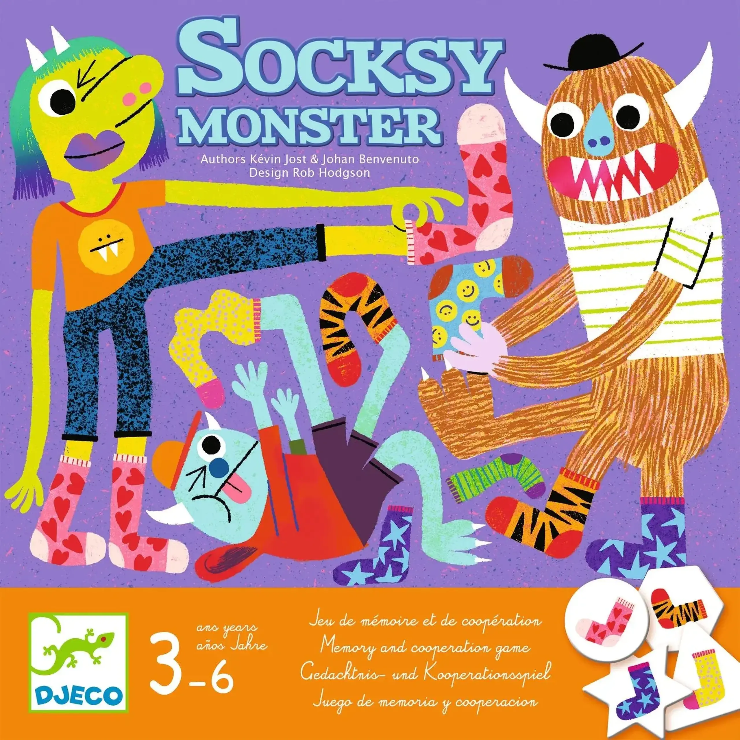 Joc de memorie cooperativ Socksy Monster — Djeco