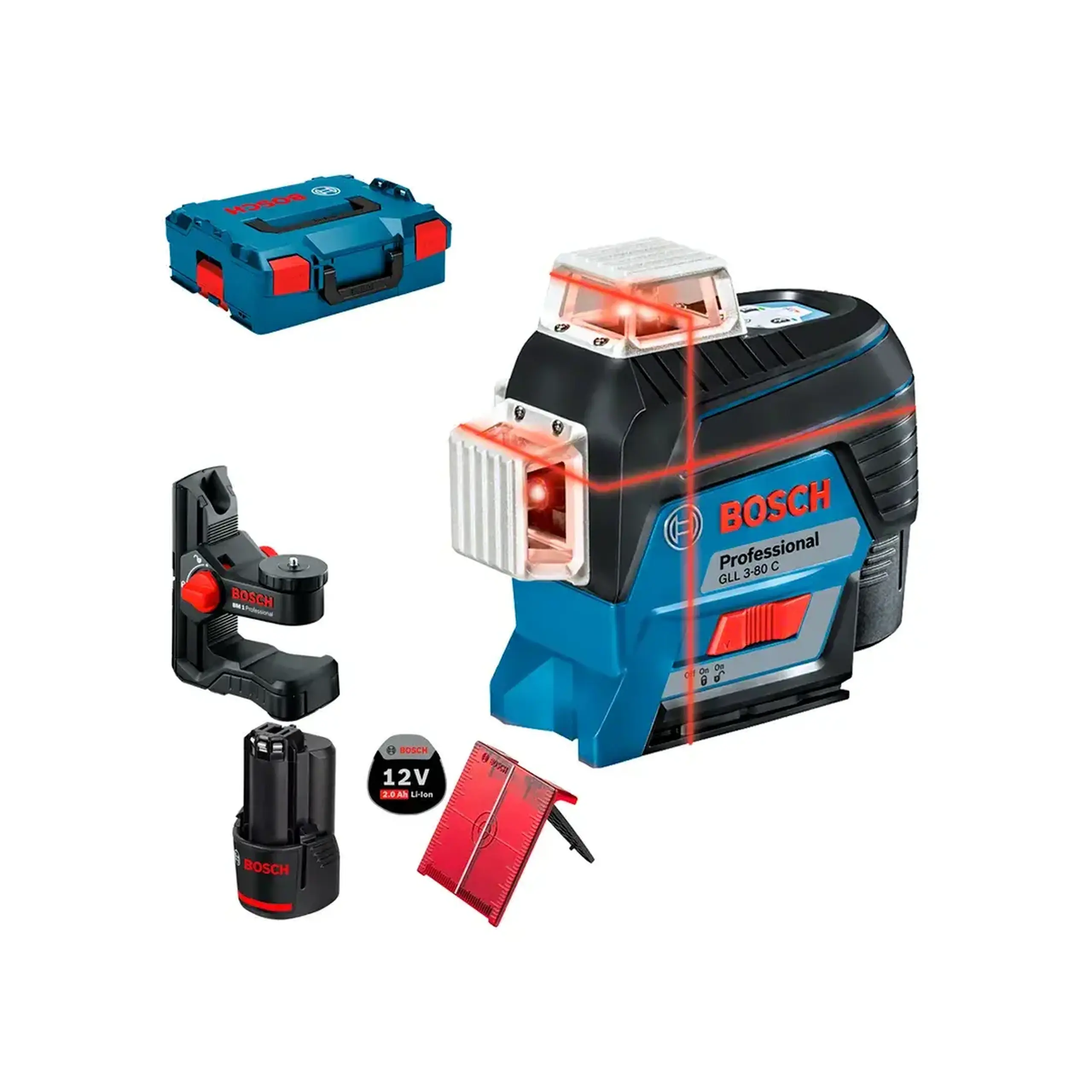 Nivelă cu laser GLL 3-80 C Roșu 30 - 120 m 6 V IP54 Bosch