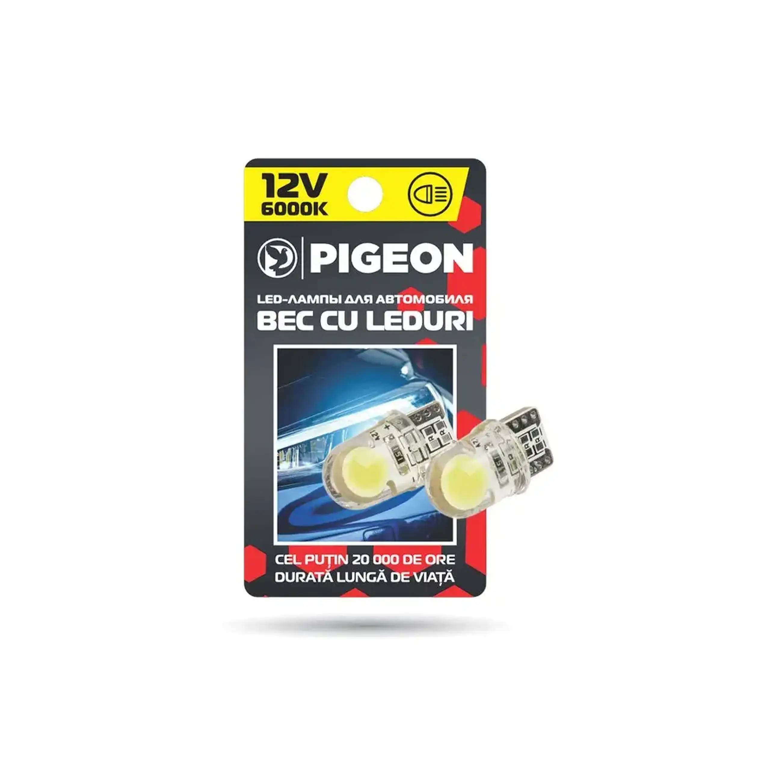 Bec auto LED gabarit 2 LED 6000 K 12 V Pigeon