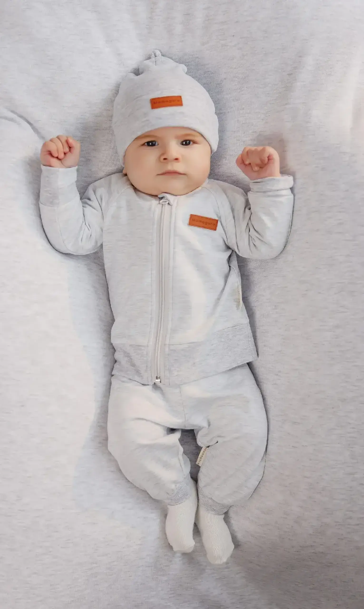 Set Comfort Baby Grey Melange - Marimea 74