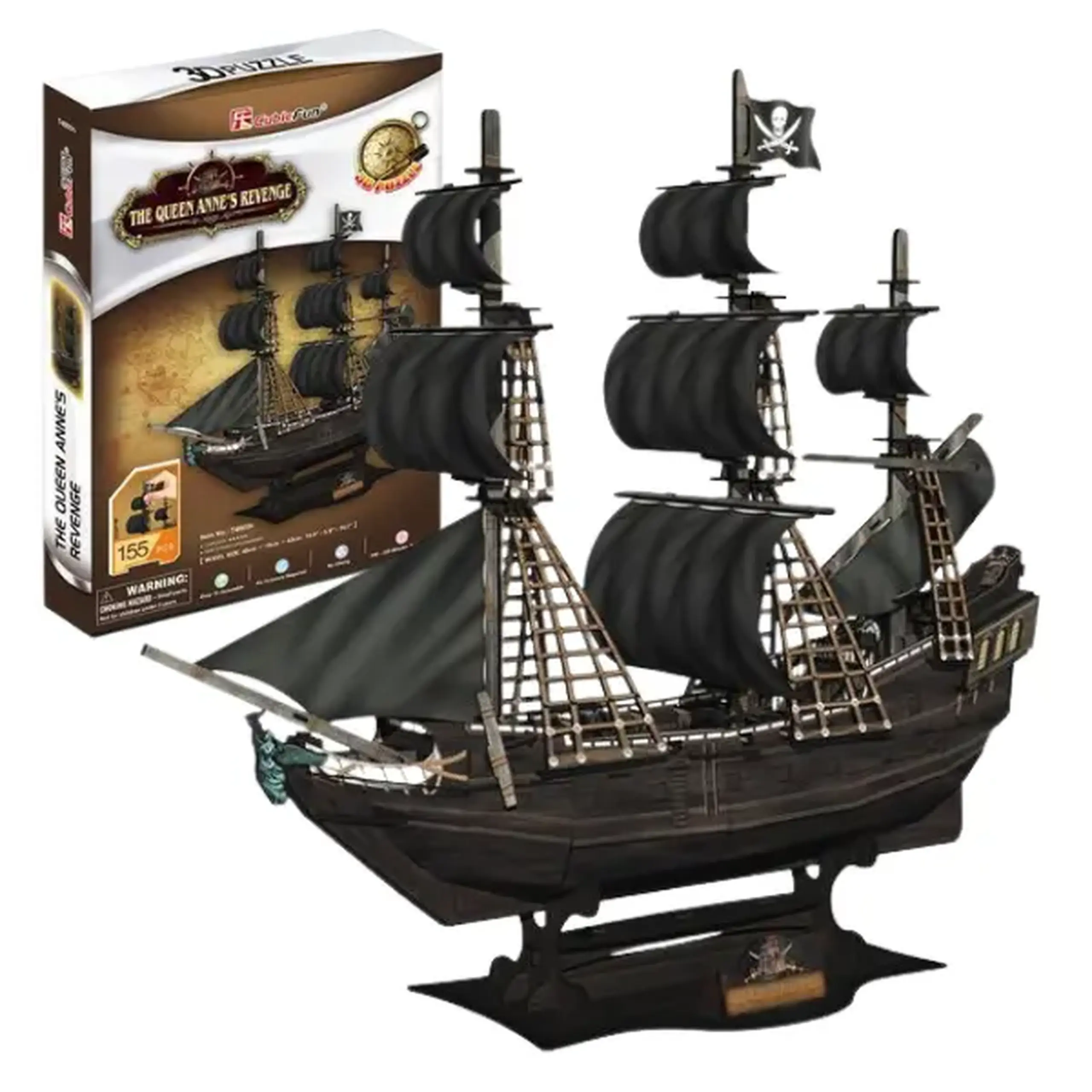 3D puzzle Corabie de pirați “Răzbunarea Reginei Anne”, 155 elemente