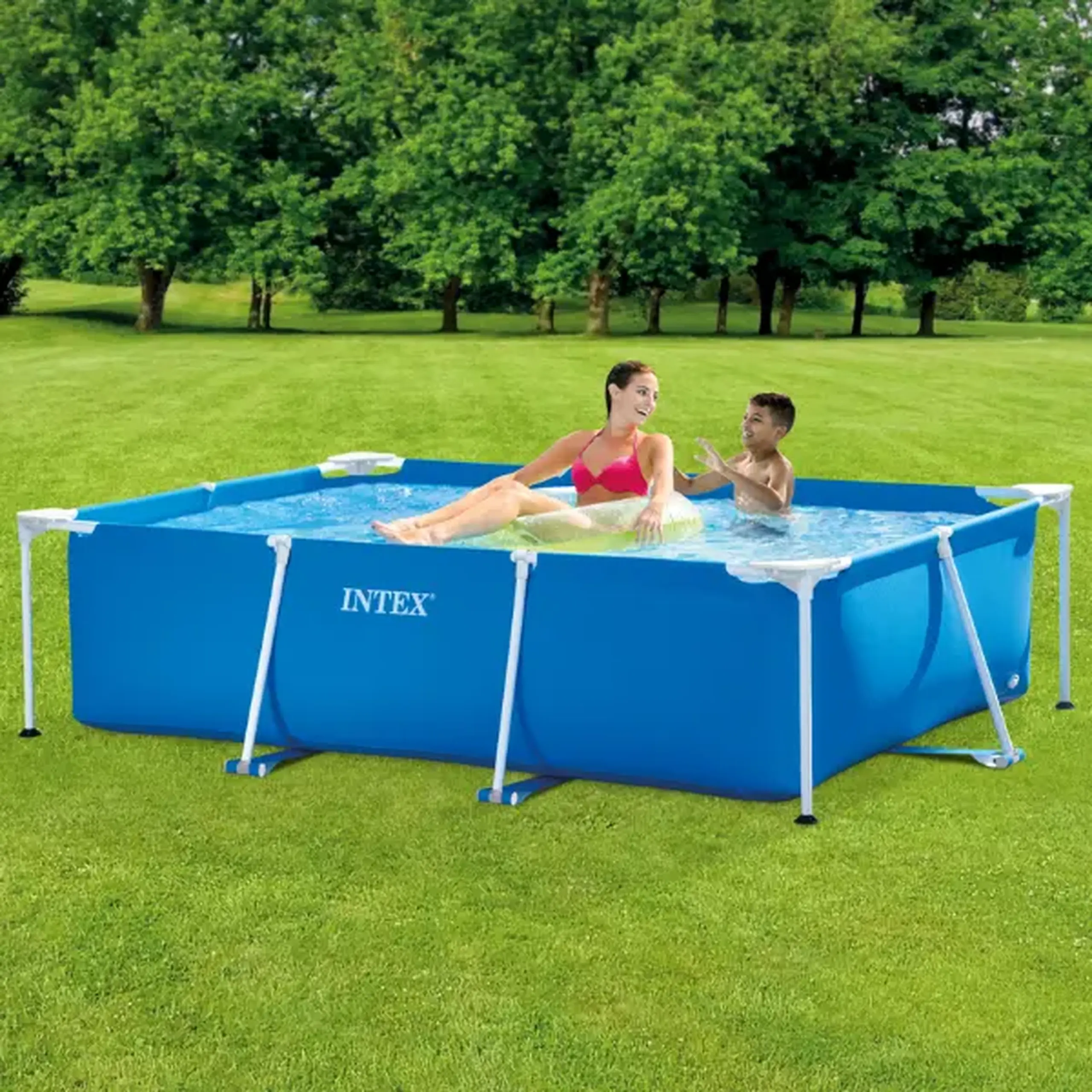 INTEX Piscină RECTANGULAR FRAME 220х150х60сm, 1622L, cadru metalic