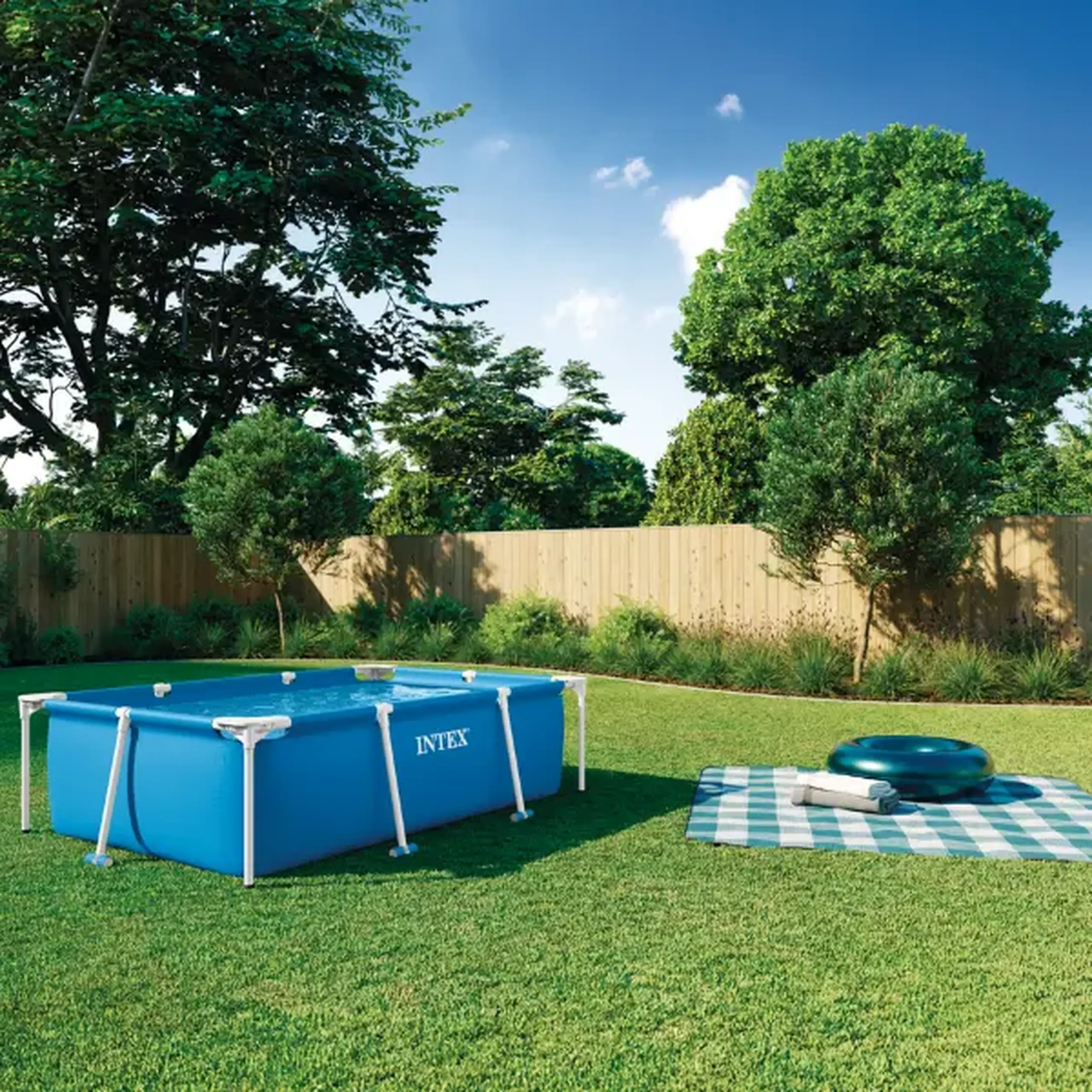 INTEX Piscină RECTANGULAR FRAME 220х150х60сm, 1622L, cadru metalic
