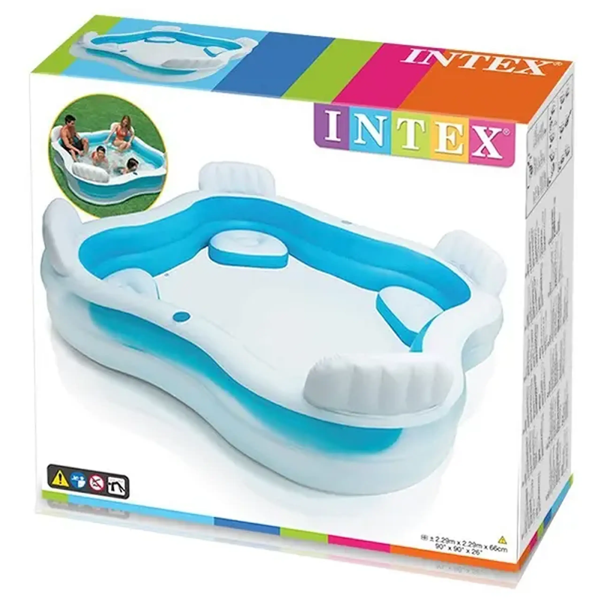 INTEX Piscină gonflabilă pentru familie 229x229x66 cm, 990 L, 3+
