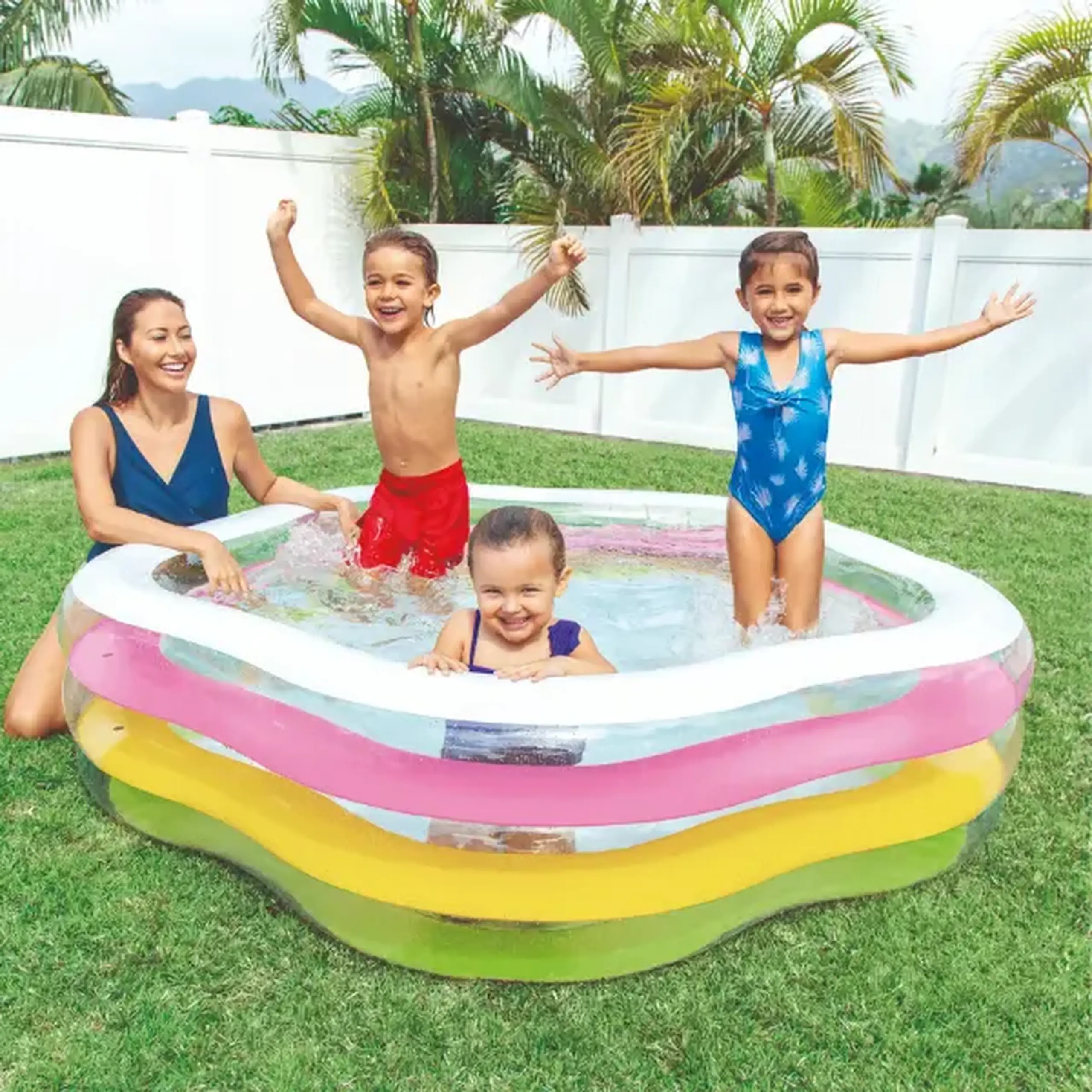 INTEX Piscină gonflabilă pentru copii cu baza gonflabilă 185x180x53 cm, 460 L, 3+