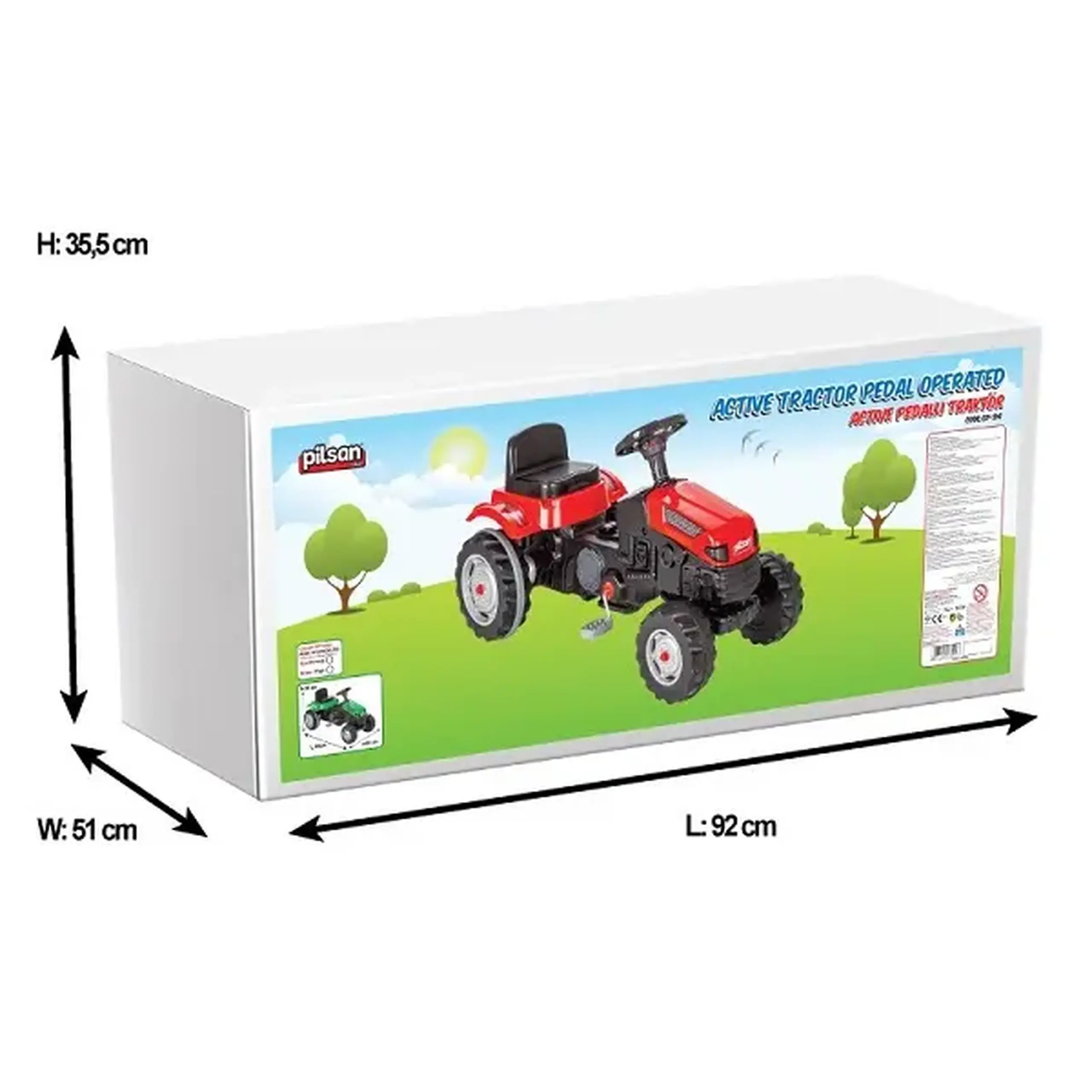Tractor cu pedale ACTIVE, roșu
