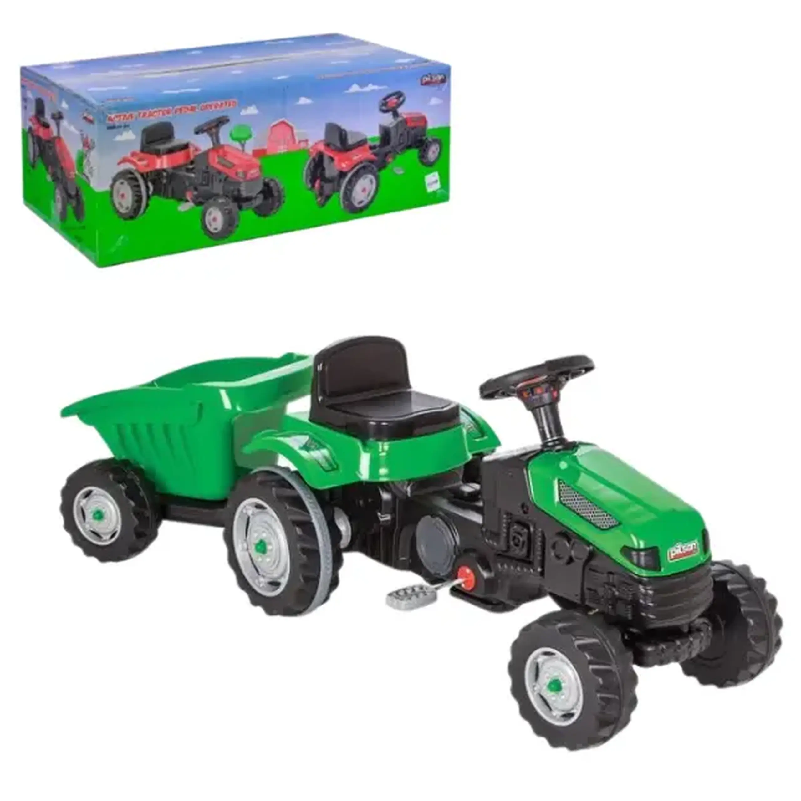 Tractor cu remorca ACTIVE, verde