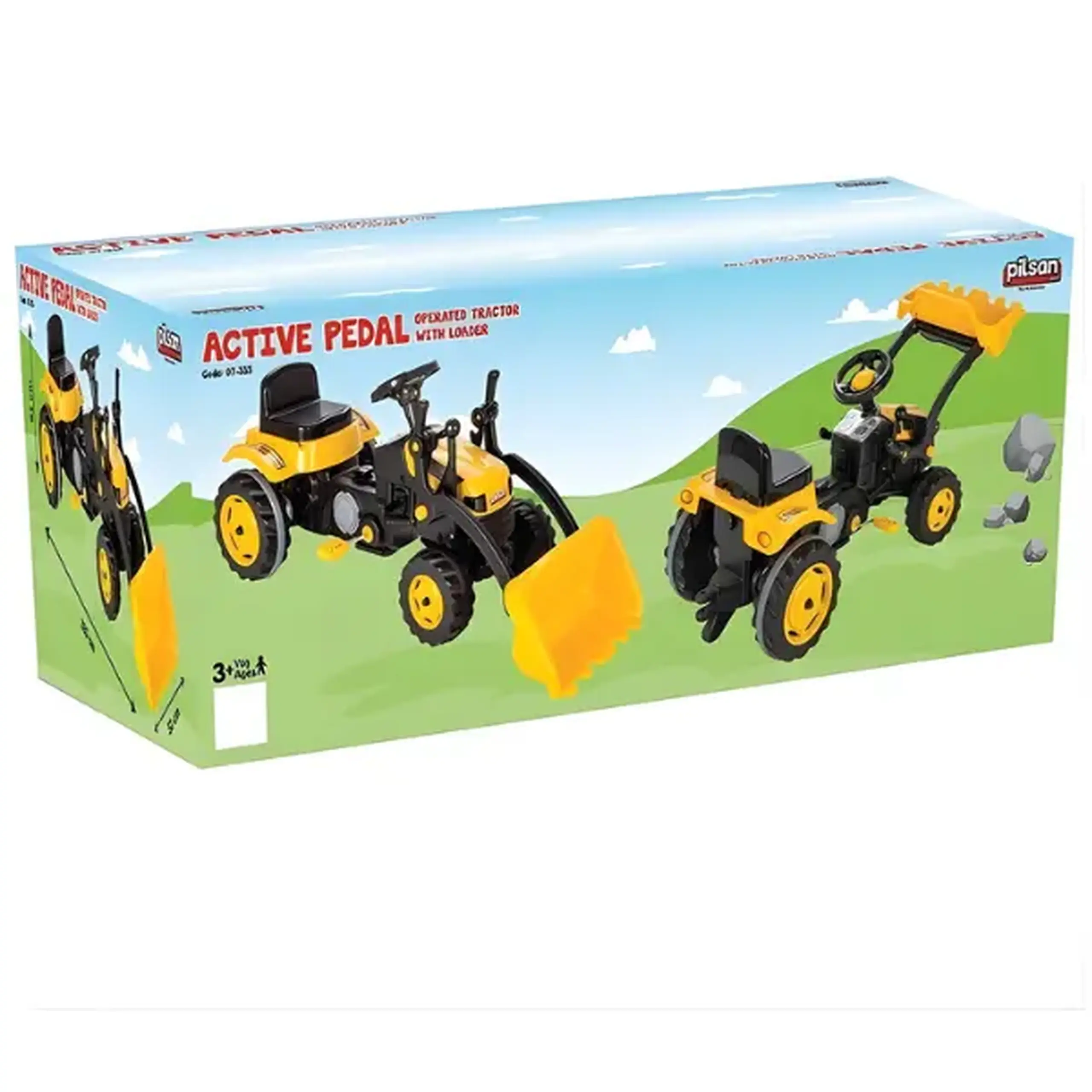 Tractor Excavator cu pedale "Active", galben