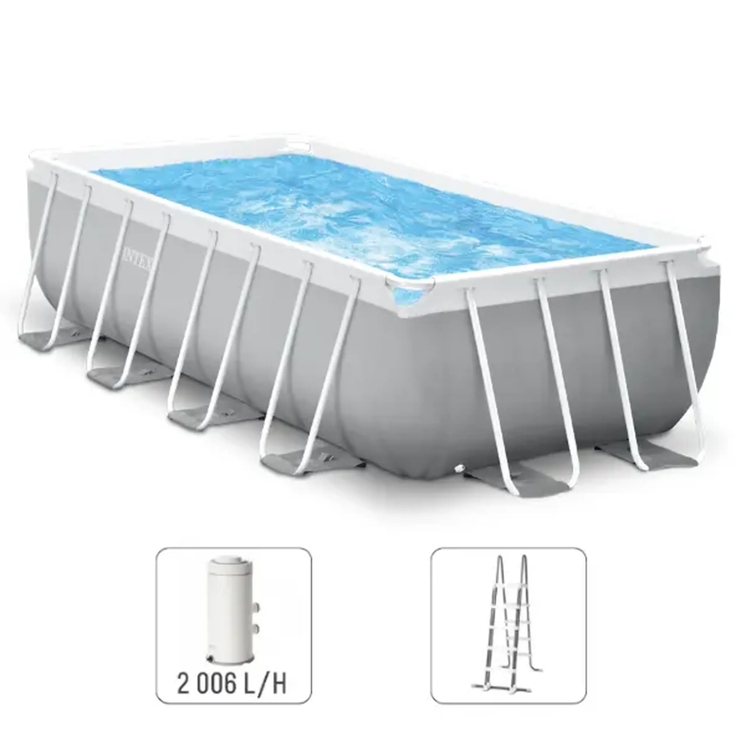 INTEX Piscină PRISM FRAME RECTANGULAR 400x200x100cm, 6836L, cadru metalic, cu pompă de filtrare