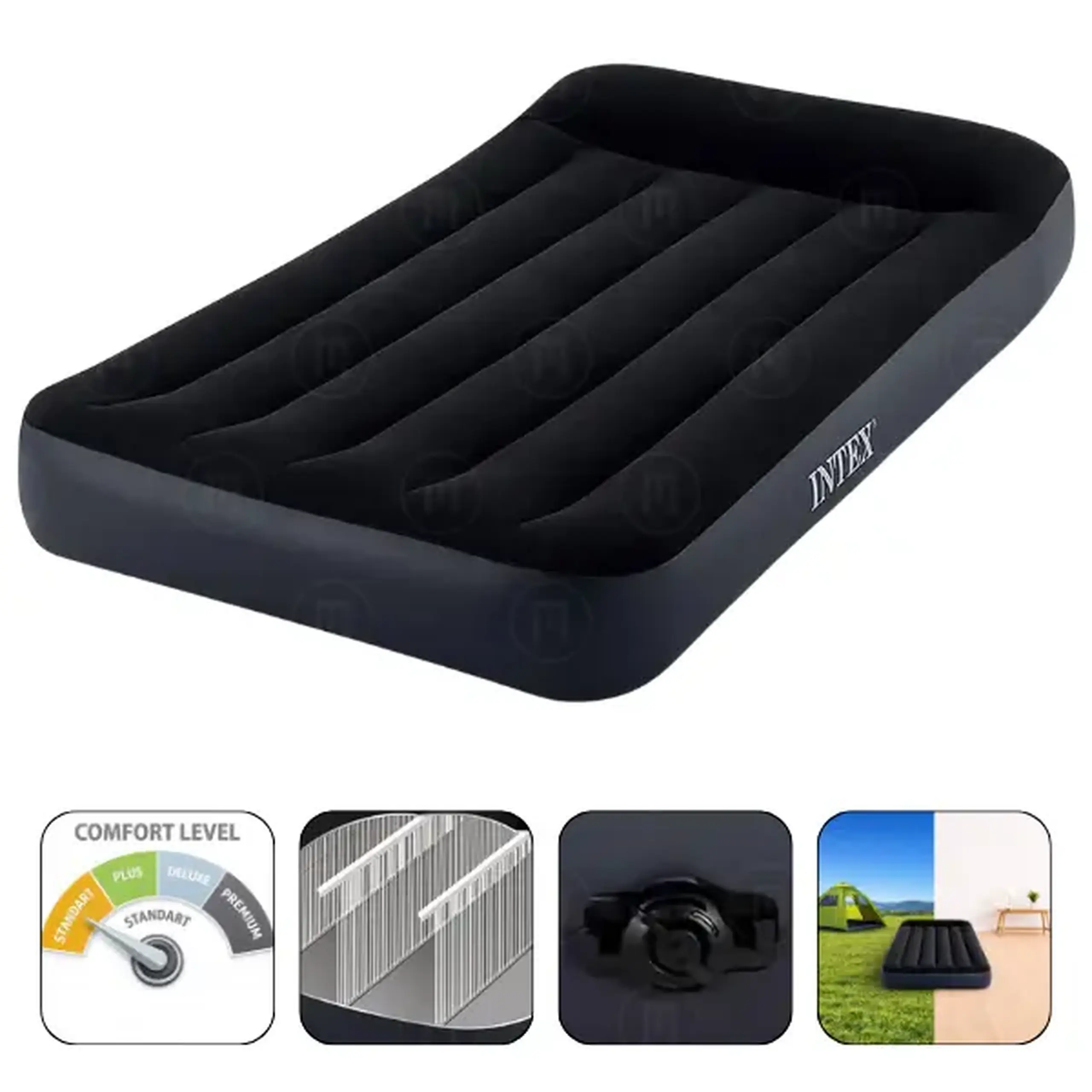 INTEX Saltea gonflabilă “Velur Classic” 99x191x25 cm cu tetieră, până la 136 kg