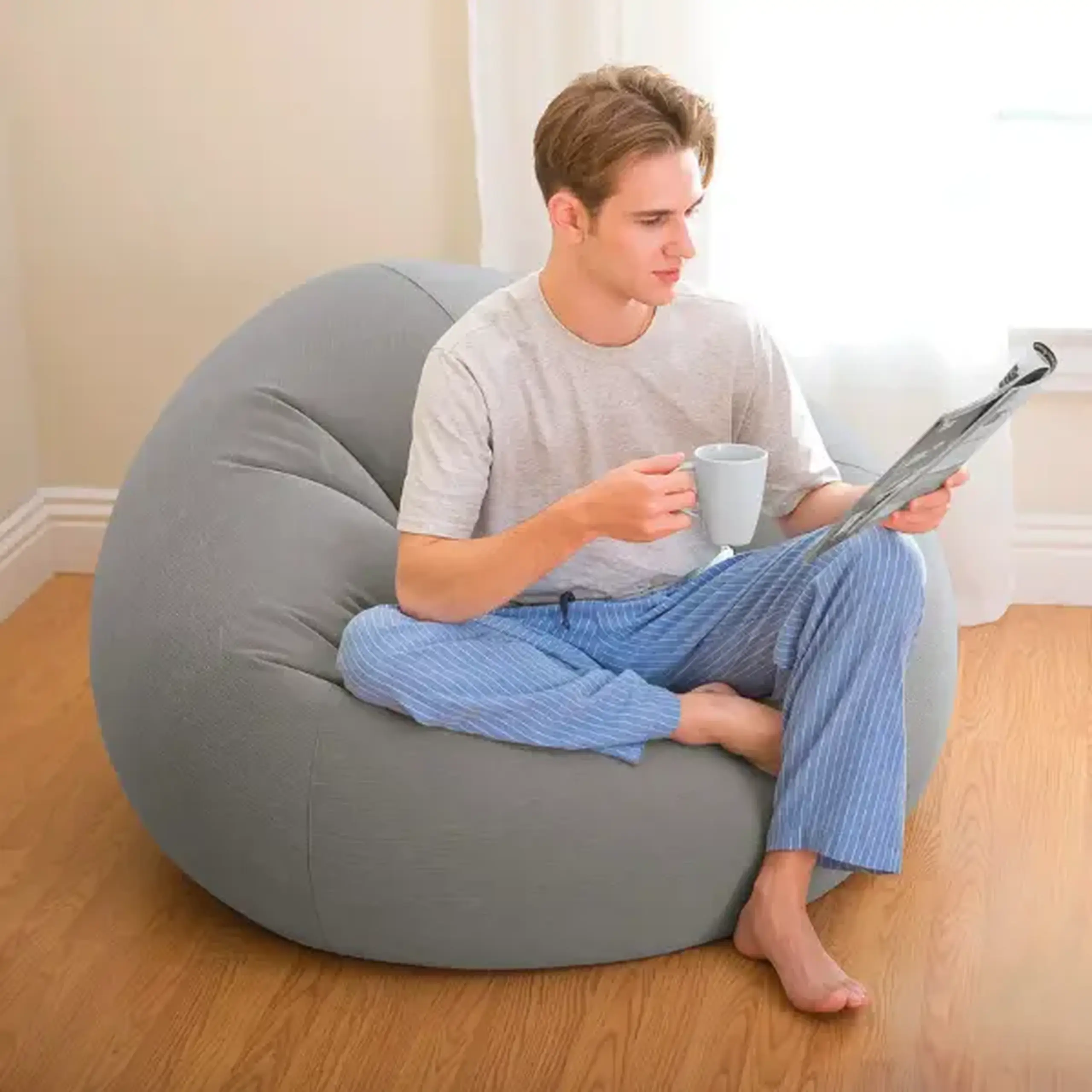INTEX Fotoliu VELUR 114x114x71cm BEANLESS BAG