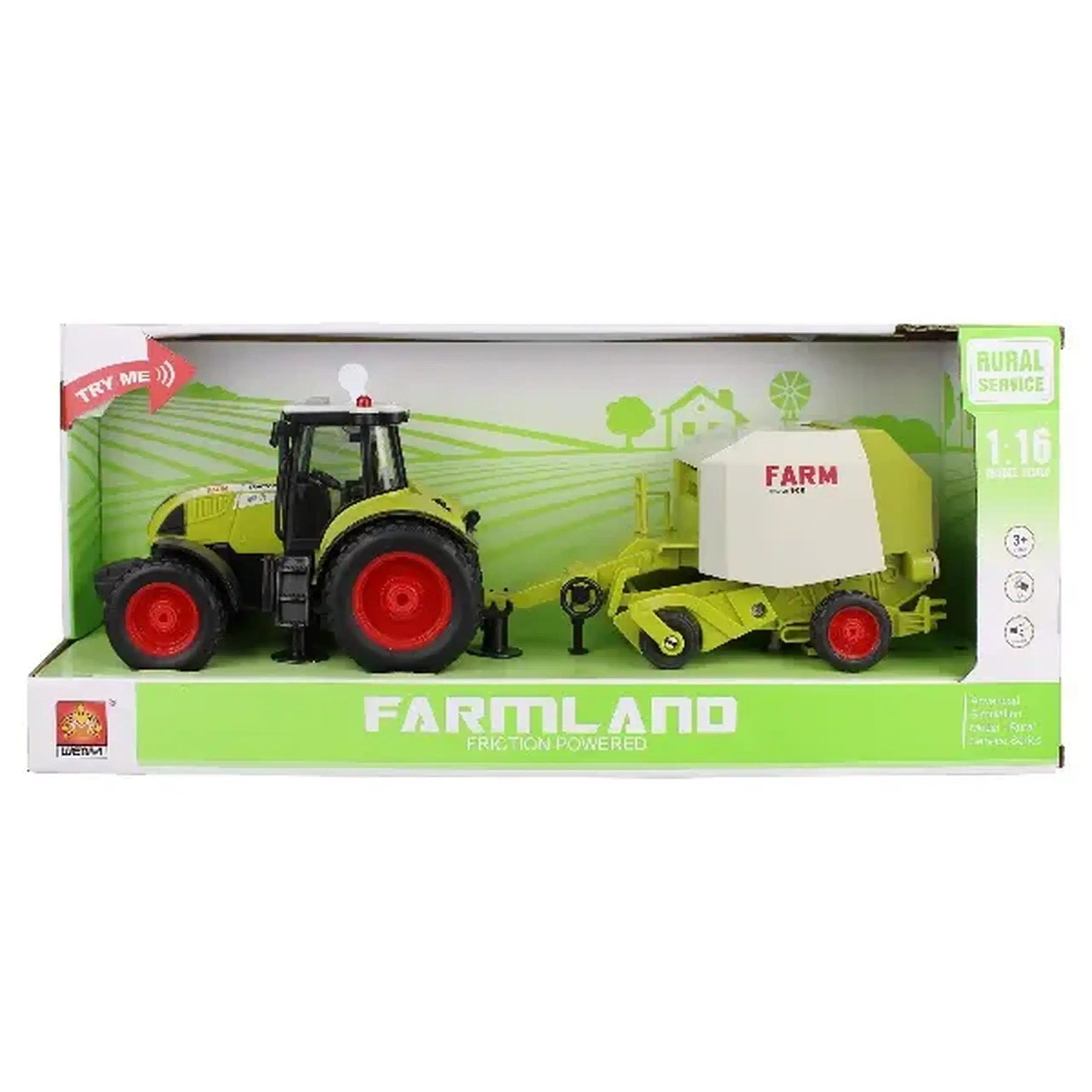 1:16 Tractor cu fricțiune "Trailered Farm Tractor" (lumina / sunet)