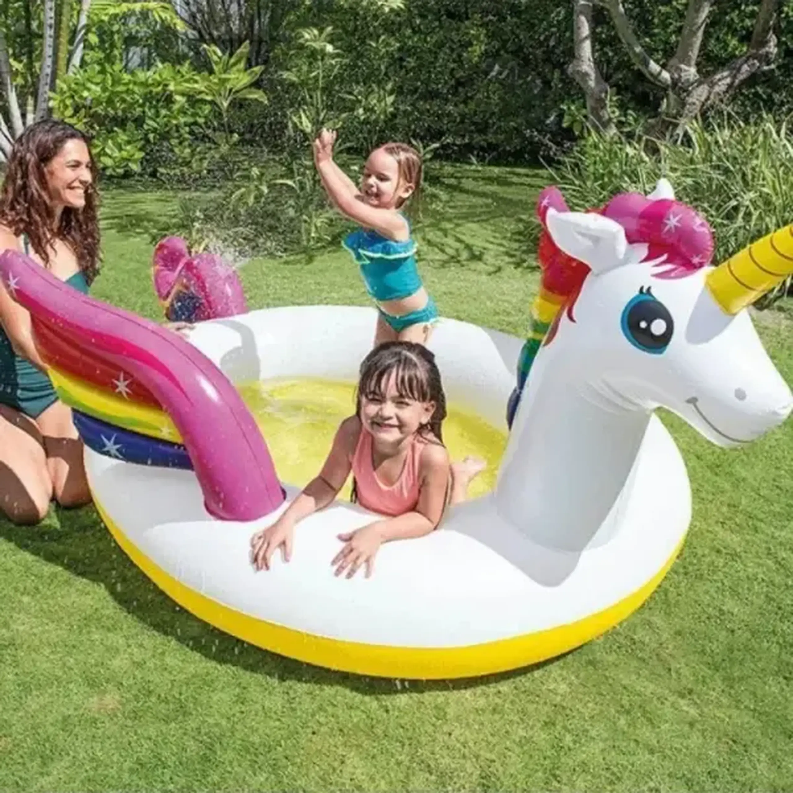 INTEX Piscină gonflabilă pentru copii “Unicorn fermecat” 272x193x104 cm, 335 L, 2+