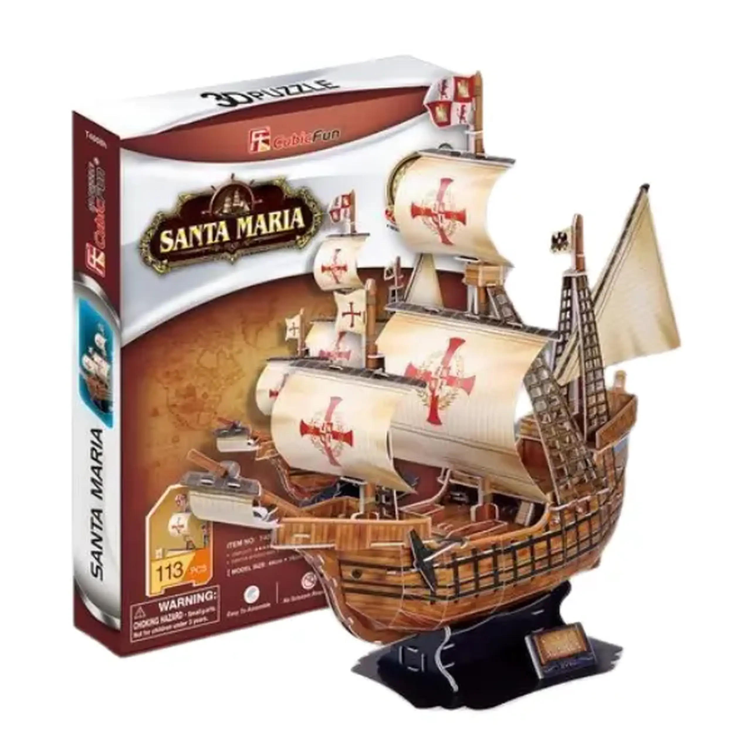 3D puzzle Corabia lui Columb „Santa Maria”, 113 elemente