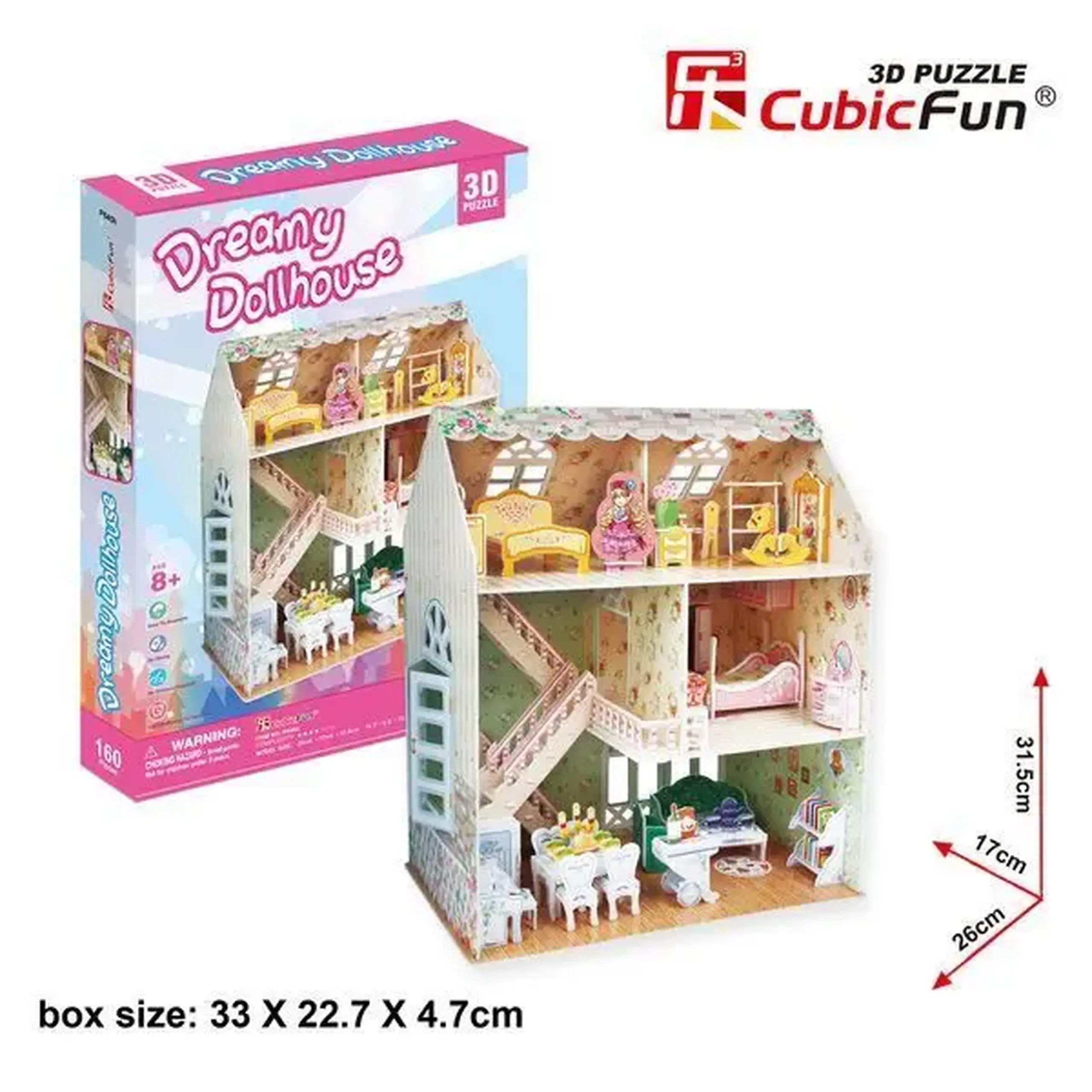 3D puzzle “Casă de păpuși de vis”, 160 elemente