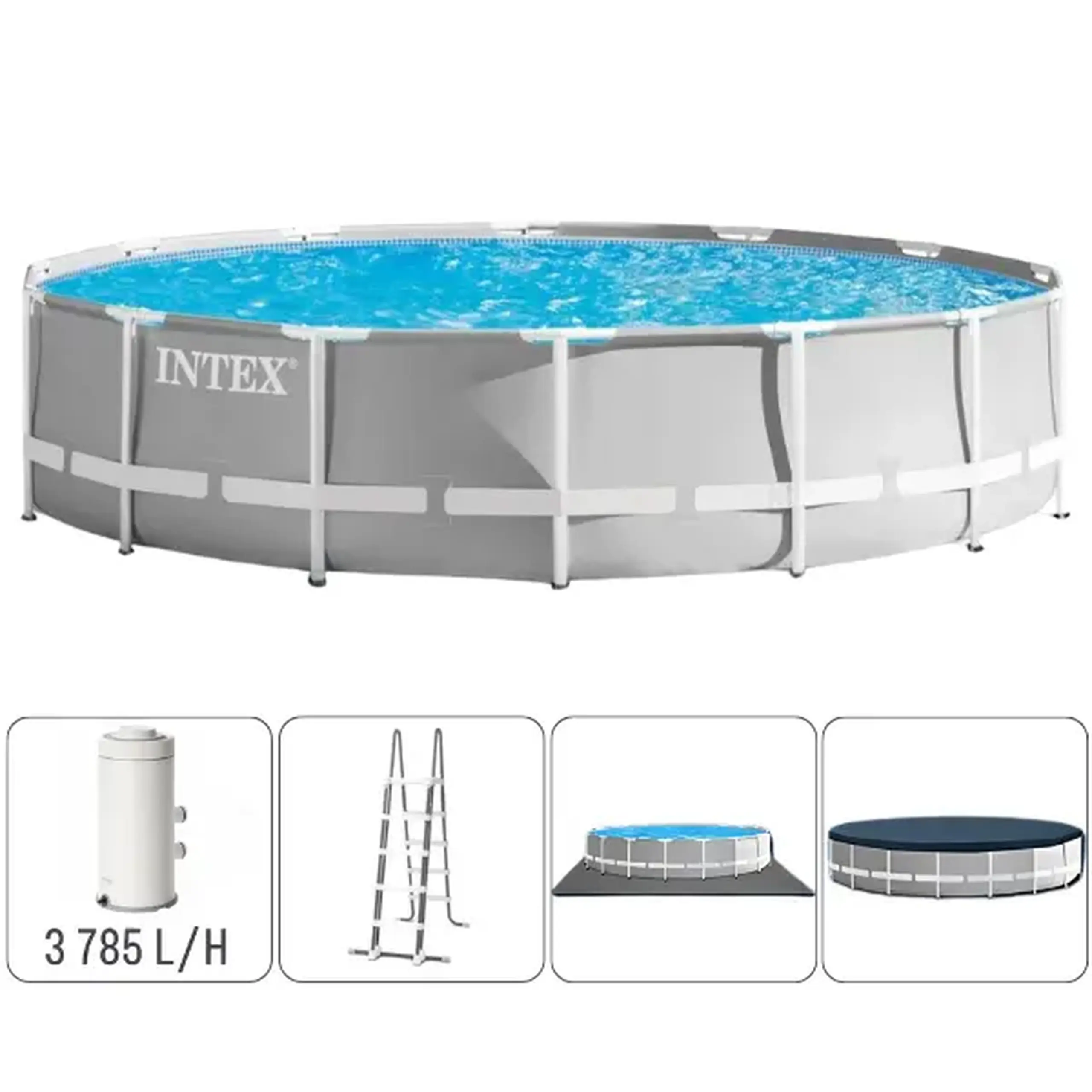 INTEX Piscină PRISM FRAME PREMIUM 427×107см, 12706L, cadru metalic, cu pompă de filtrare