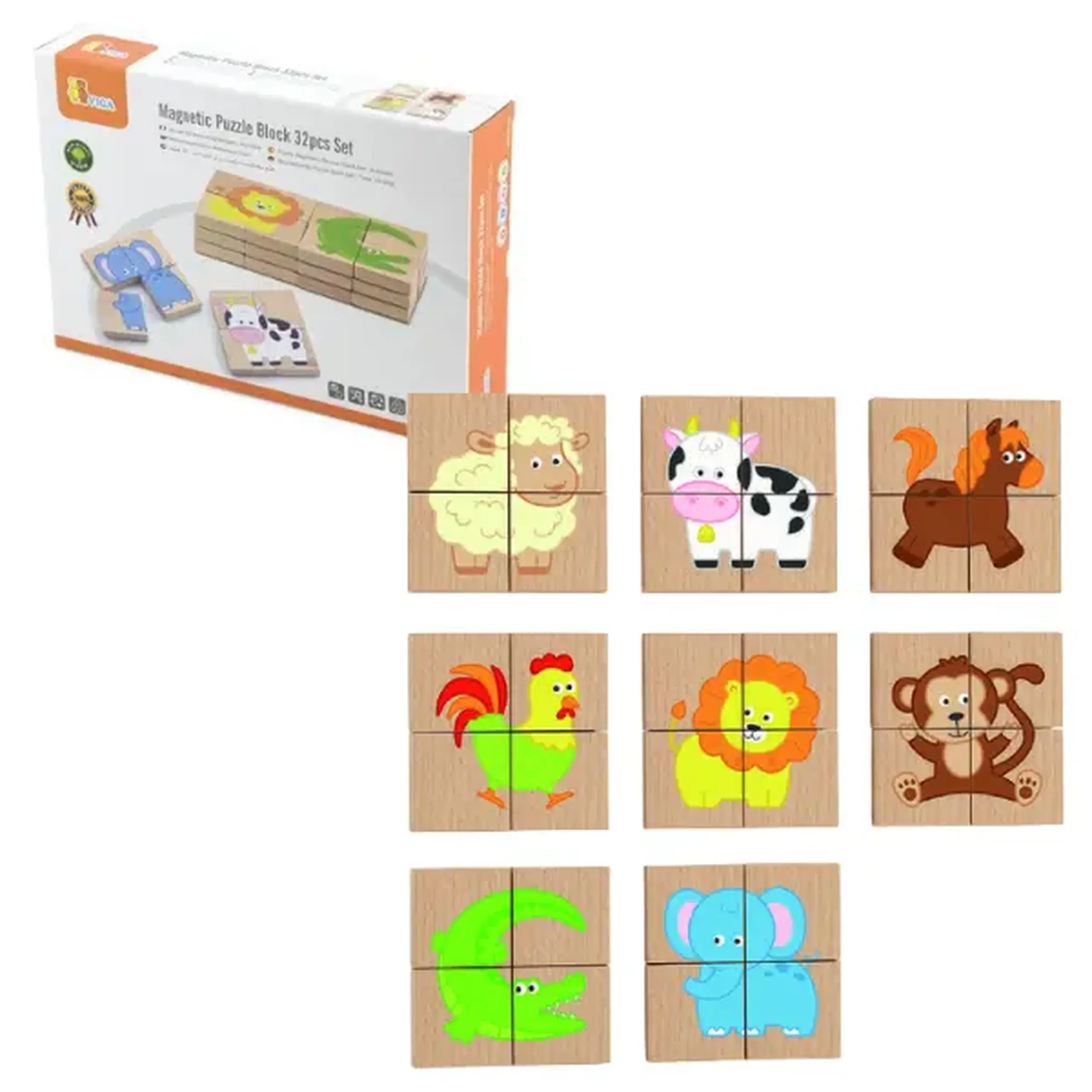 Puzzle-uri magnetice "Animale"32 elem.